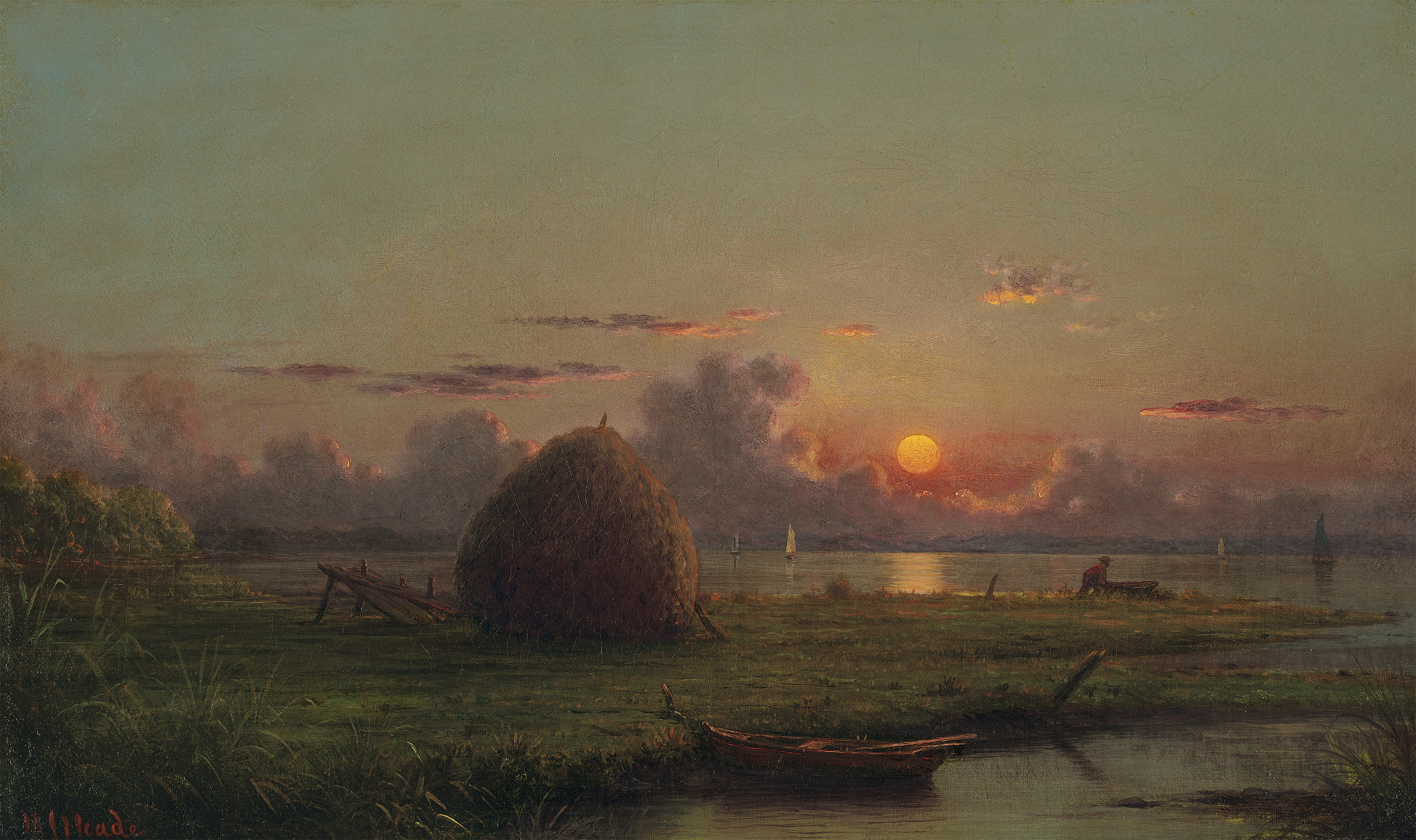 Martin Johnson Heade — Стог сена на закате