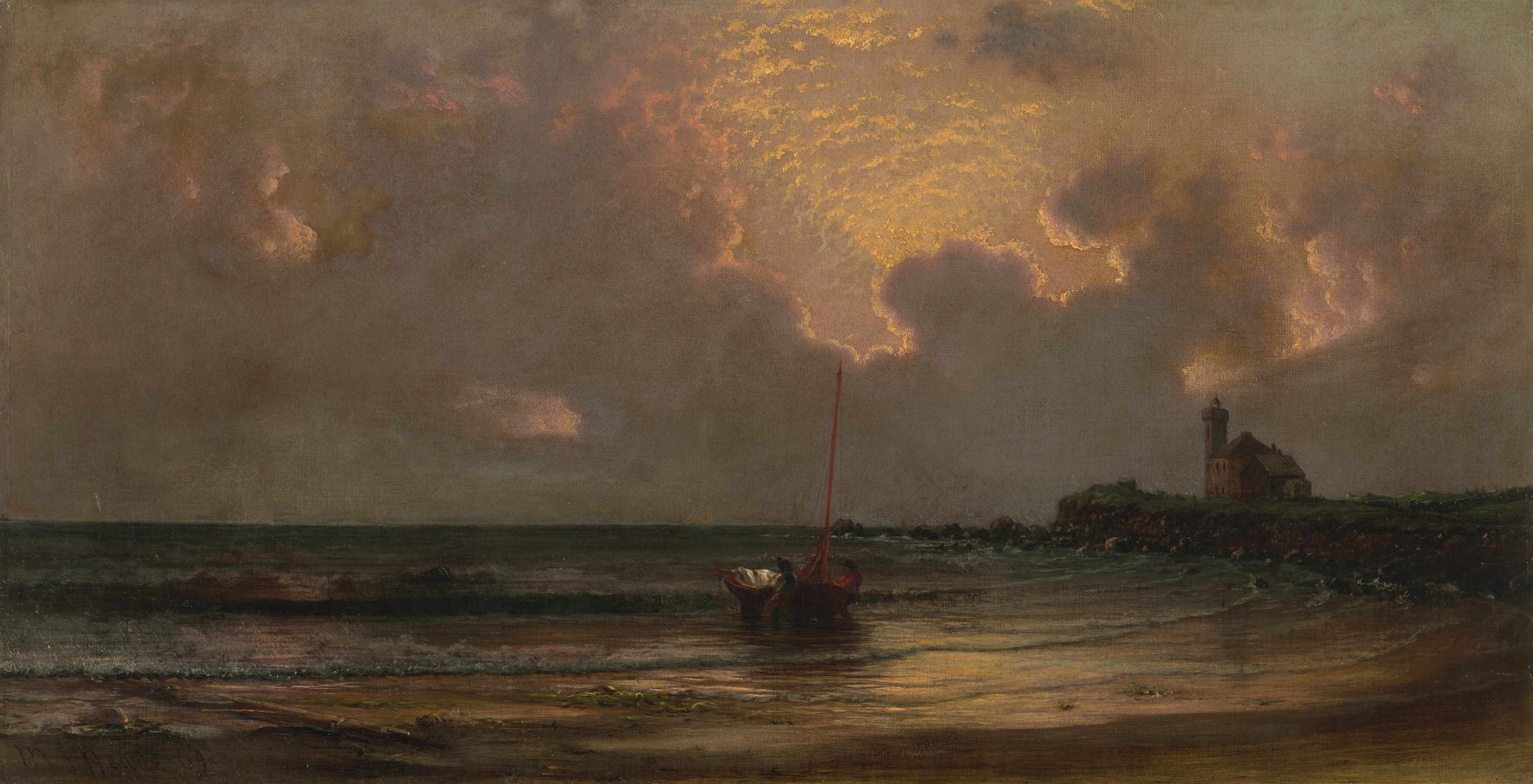 Martin Johnson Heade — Закат в Пойнт-Джудит-Лайт