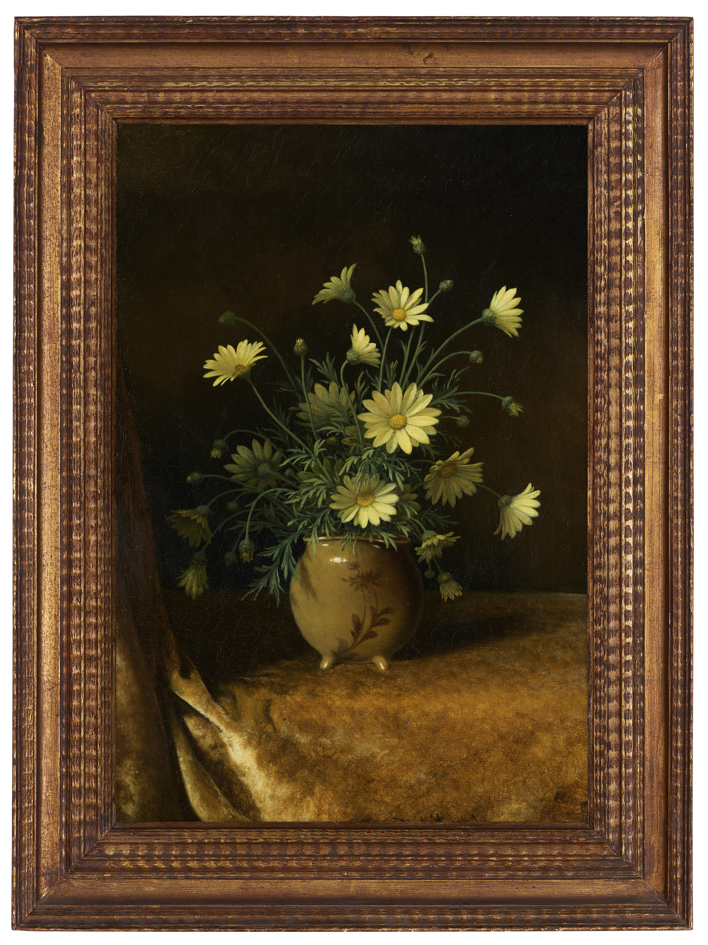Martin Johnson Heade — Желтые маргаритки в коричневой вазе, изображение 2