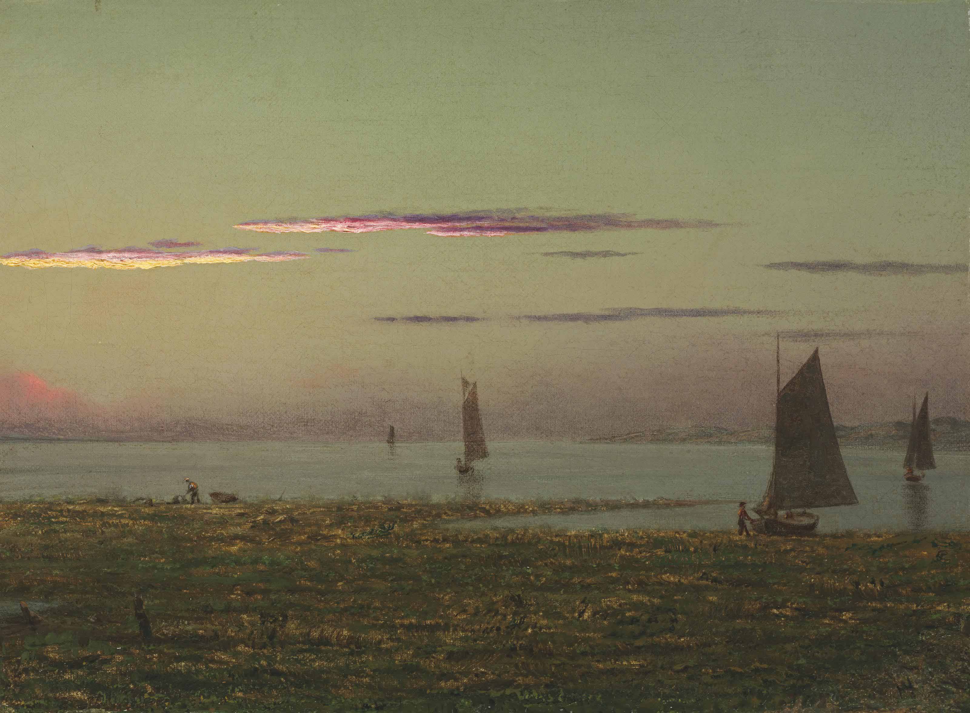 Martin Johnson Heade — Парусные лодки у берегов Коннектикута