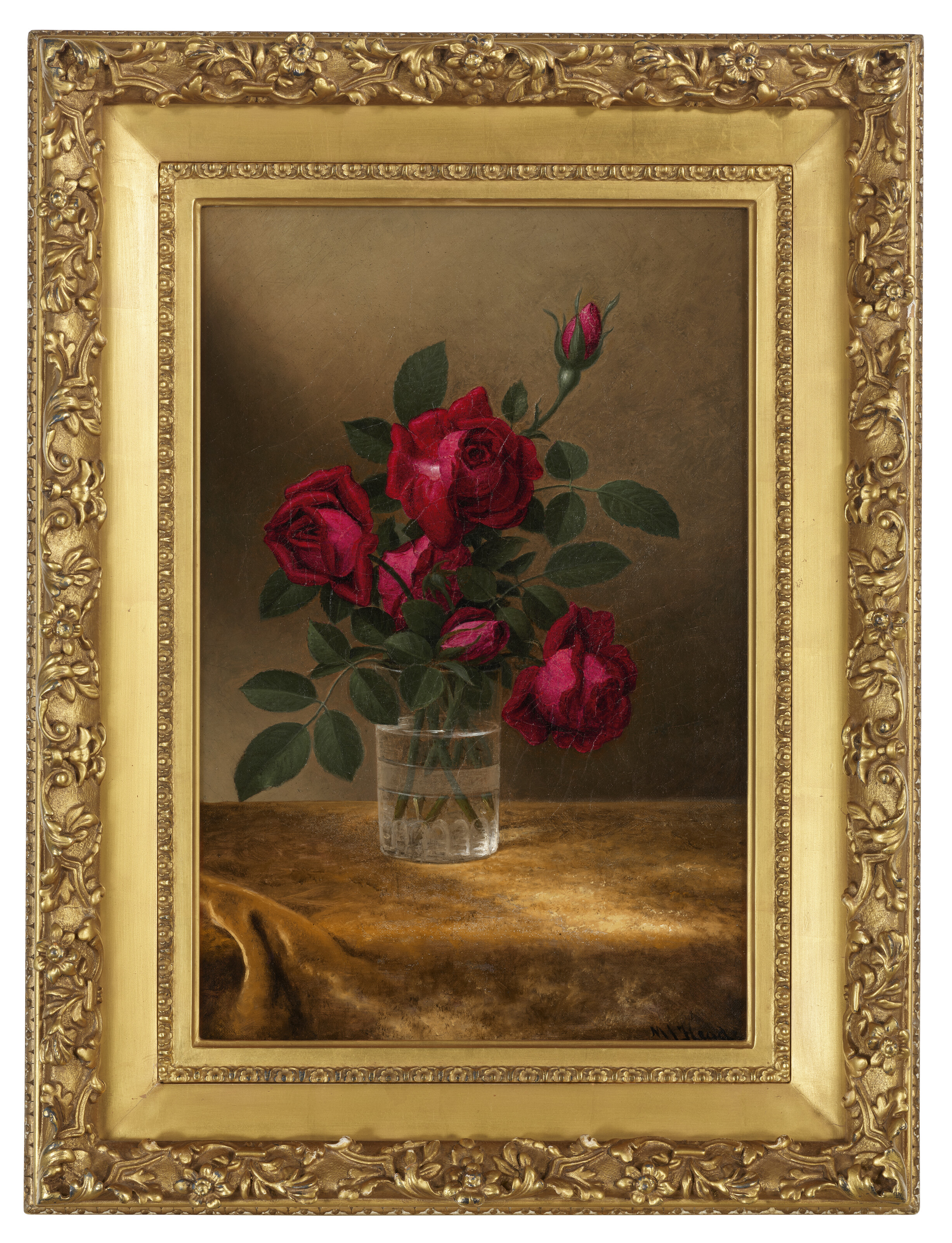 Martin Johnson Heade — Розы и бутоны роз в бокале, изображение 2