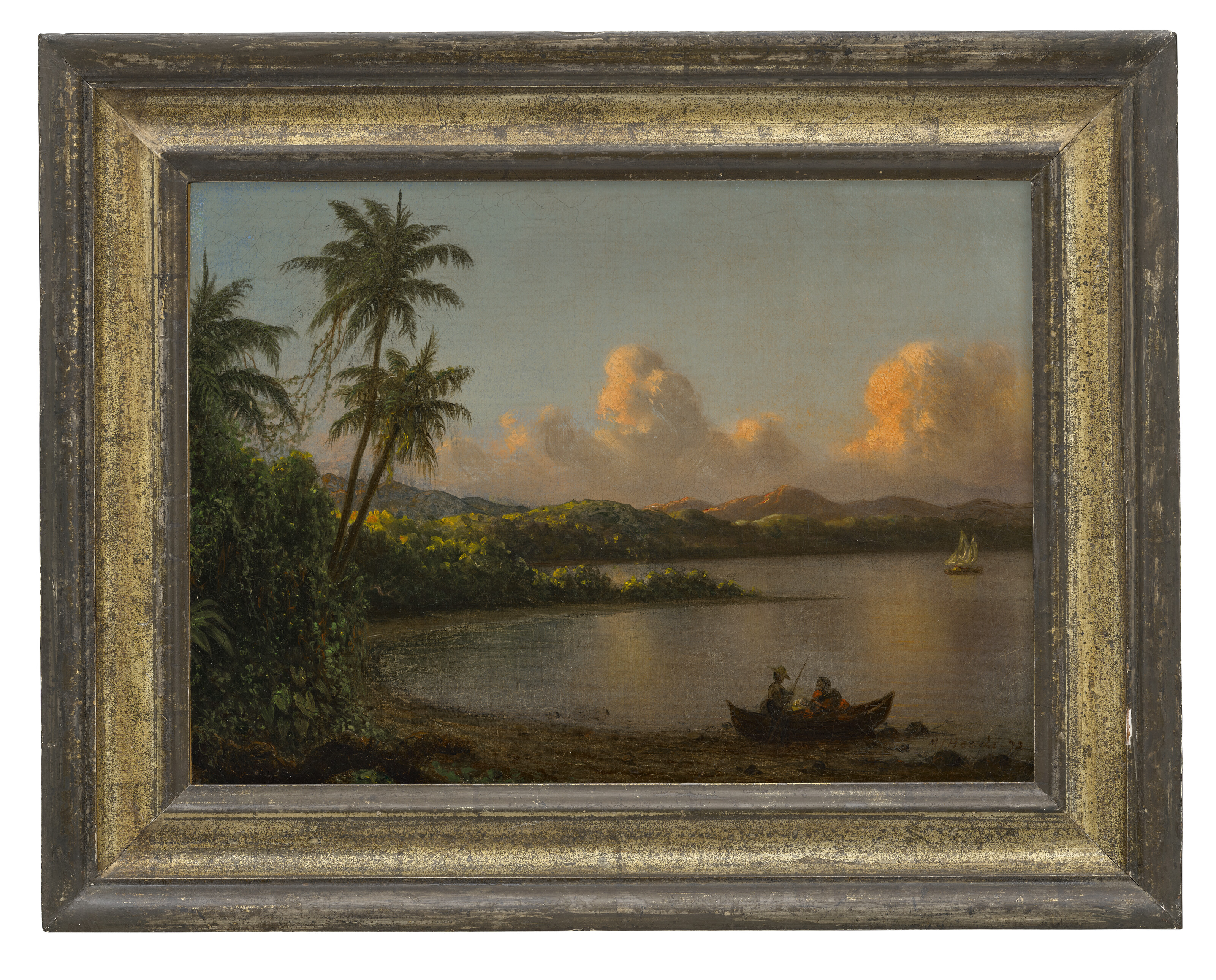 Martin Johnson Heade — Тропическая сцена с двумя фигурами в весельной лодке, изображение 2
