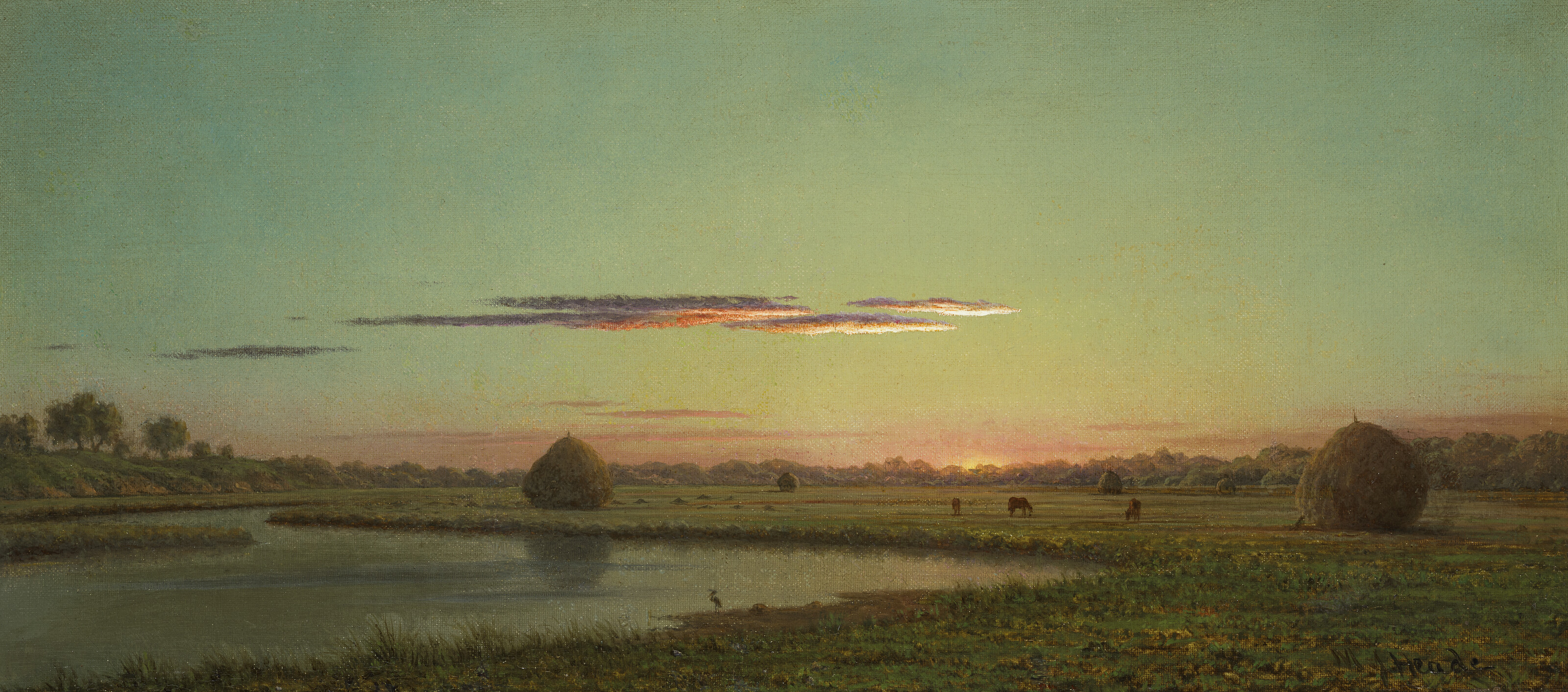 Martin Johnson Heade — Болотная сцена на закате