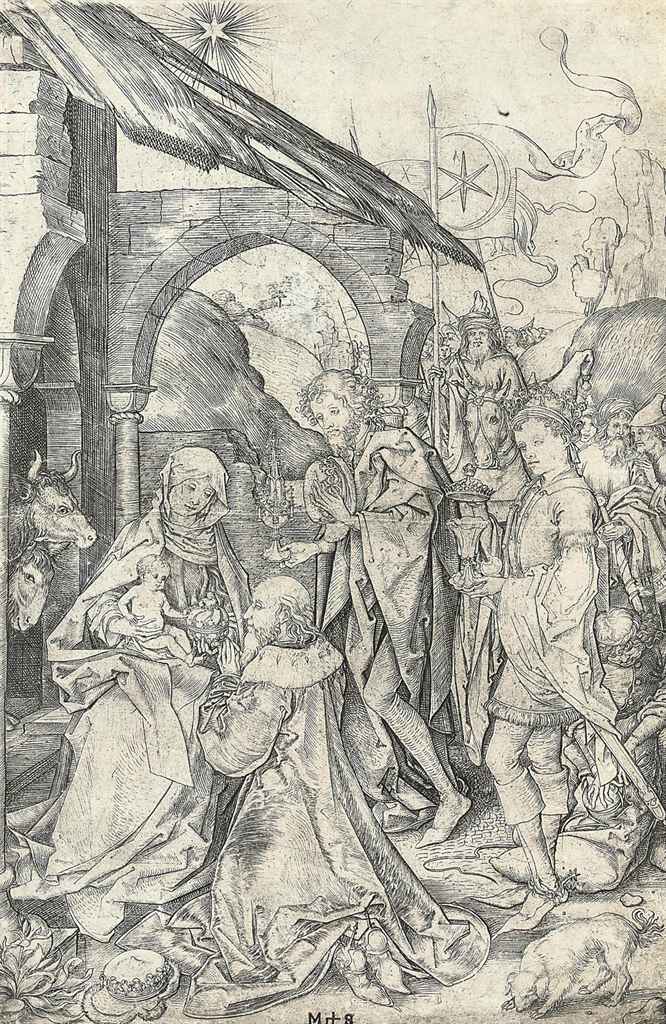 Martin Schongauer — Поклонение волхвов (Барч, Лер, Холстейн 6)