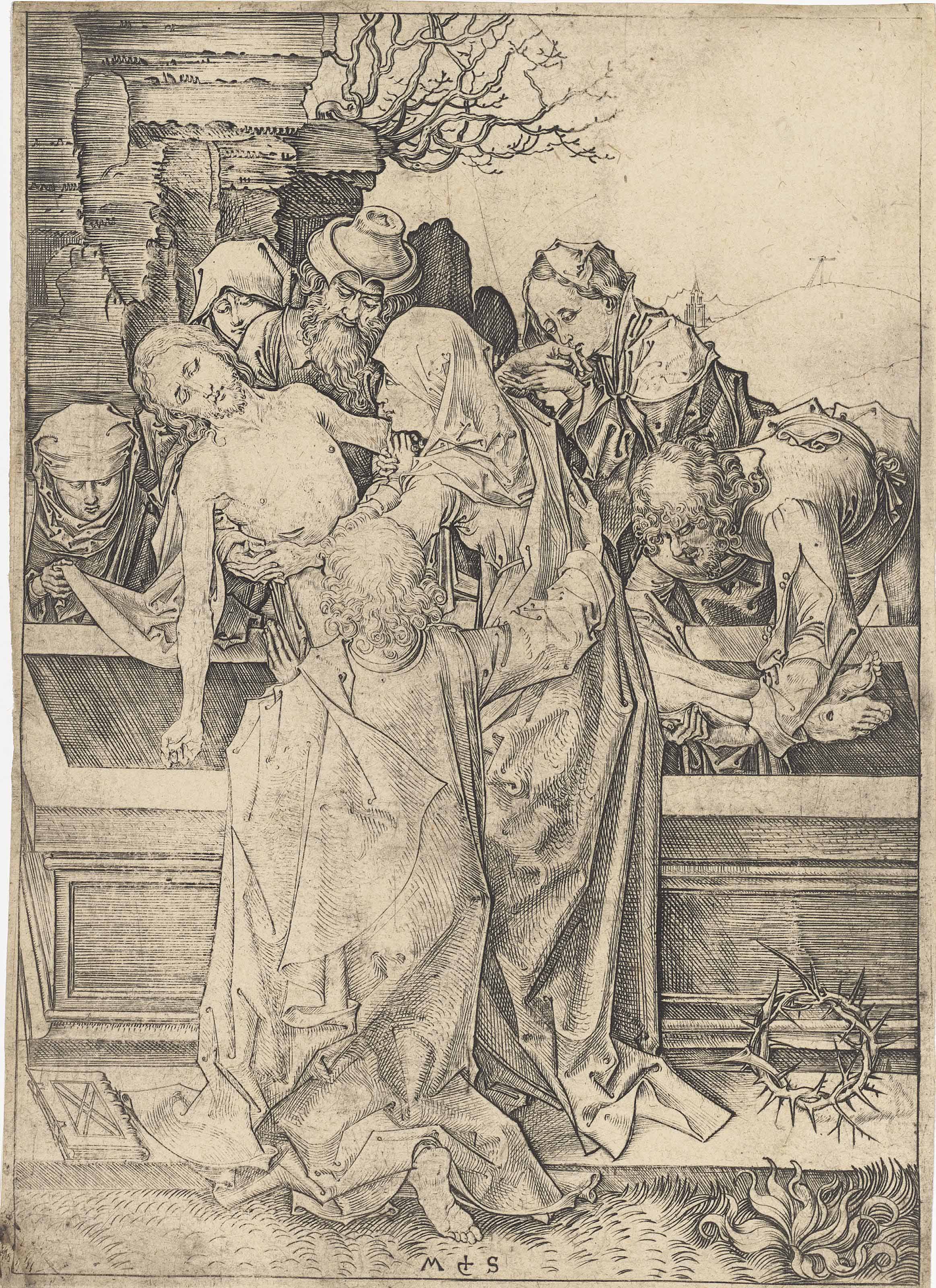 Martin Schongauer — Погребение (Барч, 18 лет; Лер, Холстейн, 28 лет)