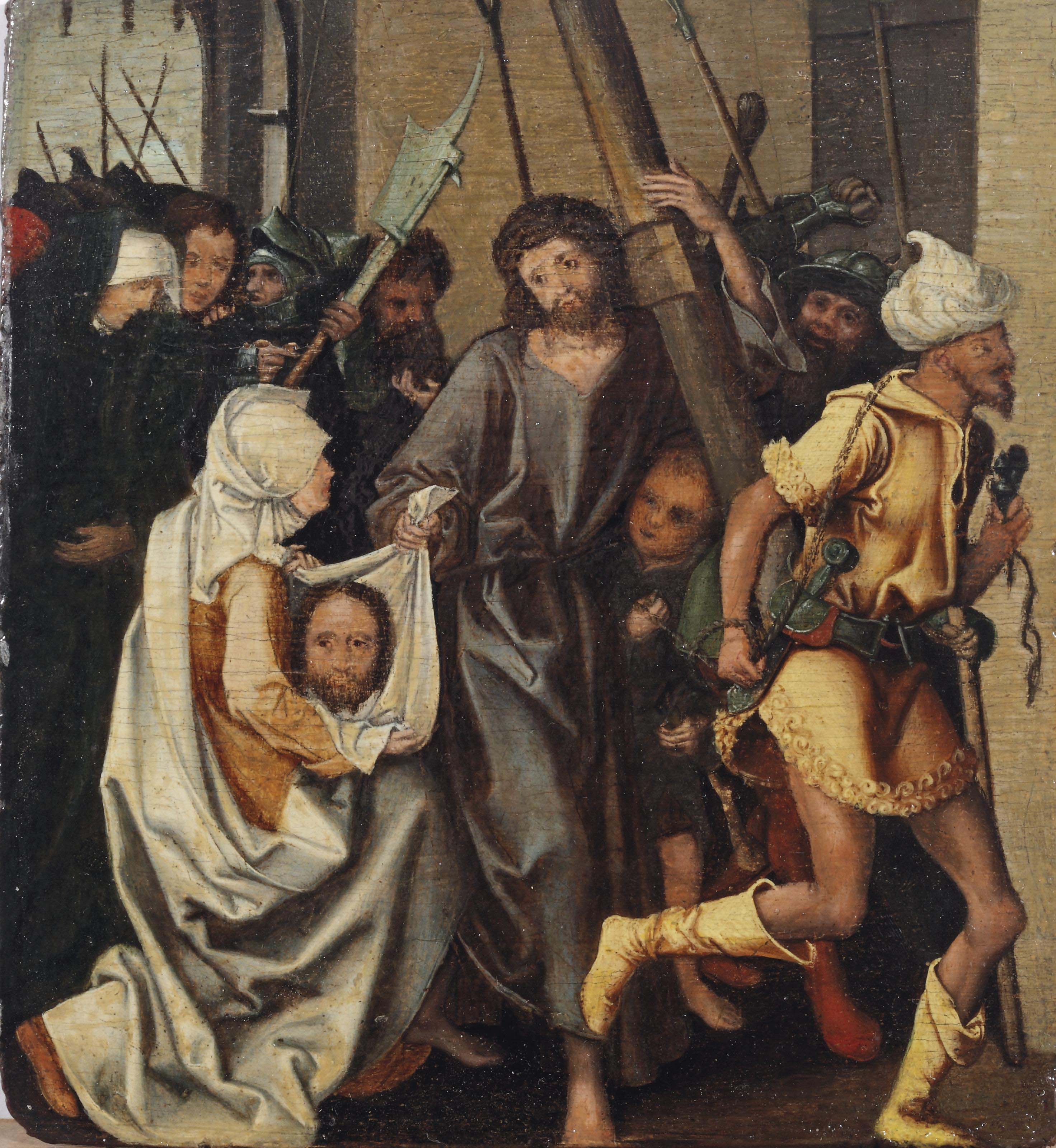 Martin Schongauer — Христос и святая Вероника на пути к Голгофе