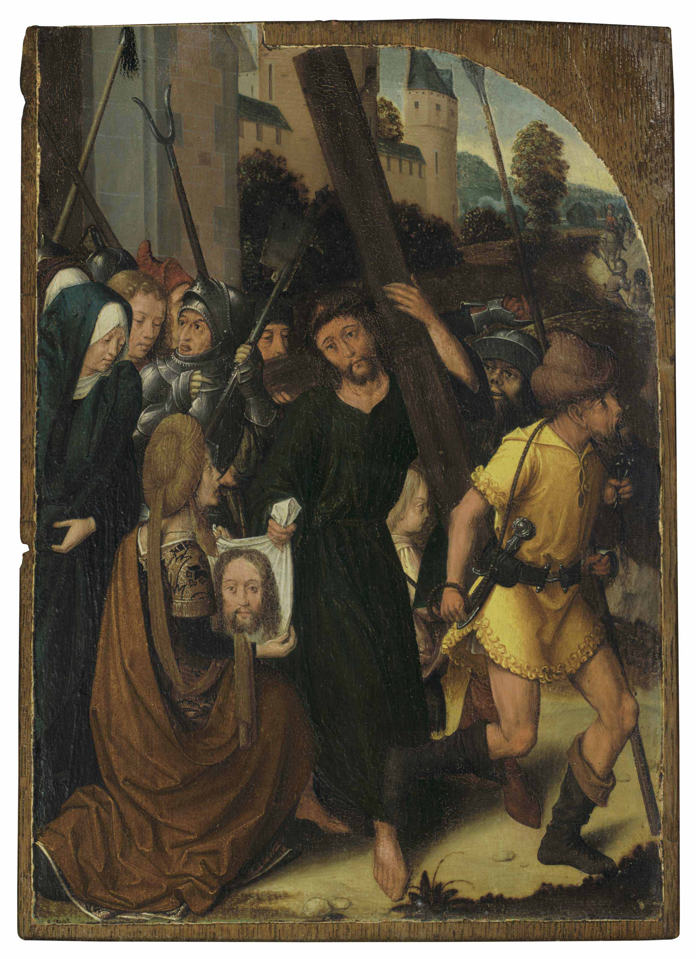 Martin Schongauer — Христос, несущий крест, со святой Вероникой