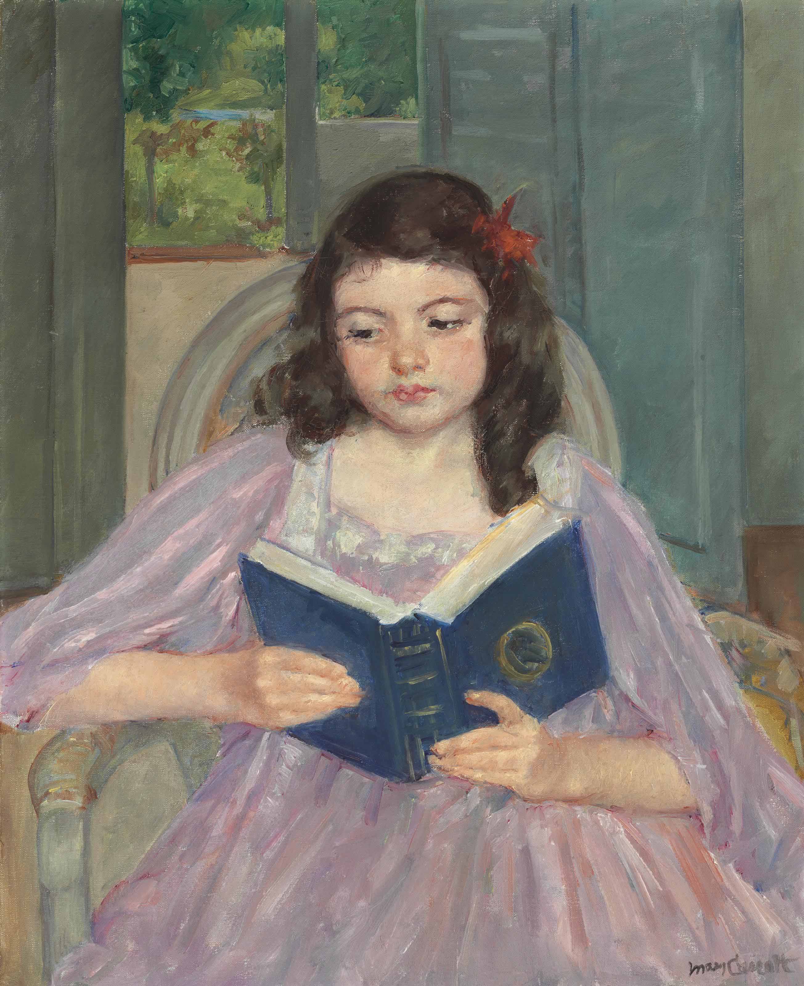 Mary Cassatt — Франсуаза сидит в кресле с круглой спинкой и читает