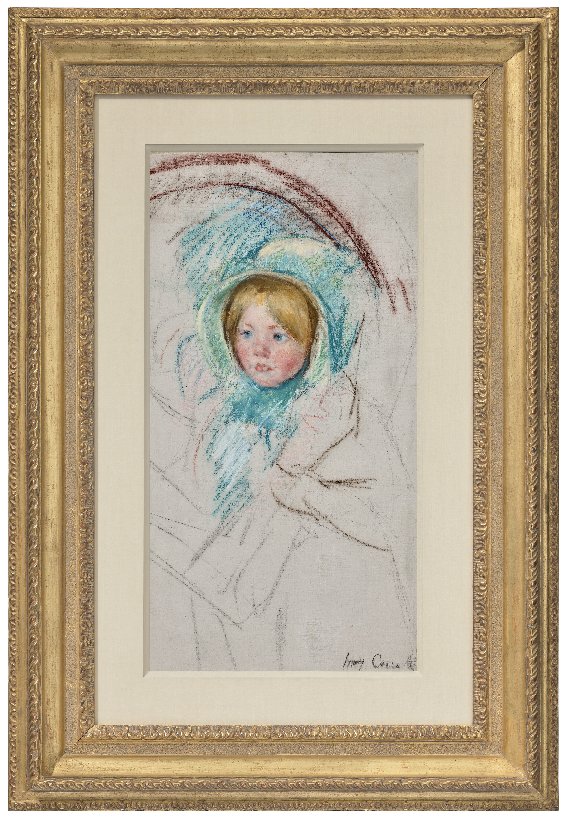 Mary Cassatt — Набросок "Сара в зеленой шляпке", изображение 2