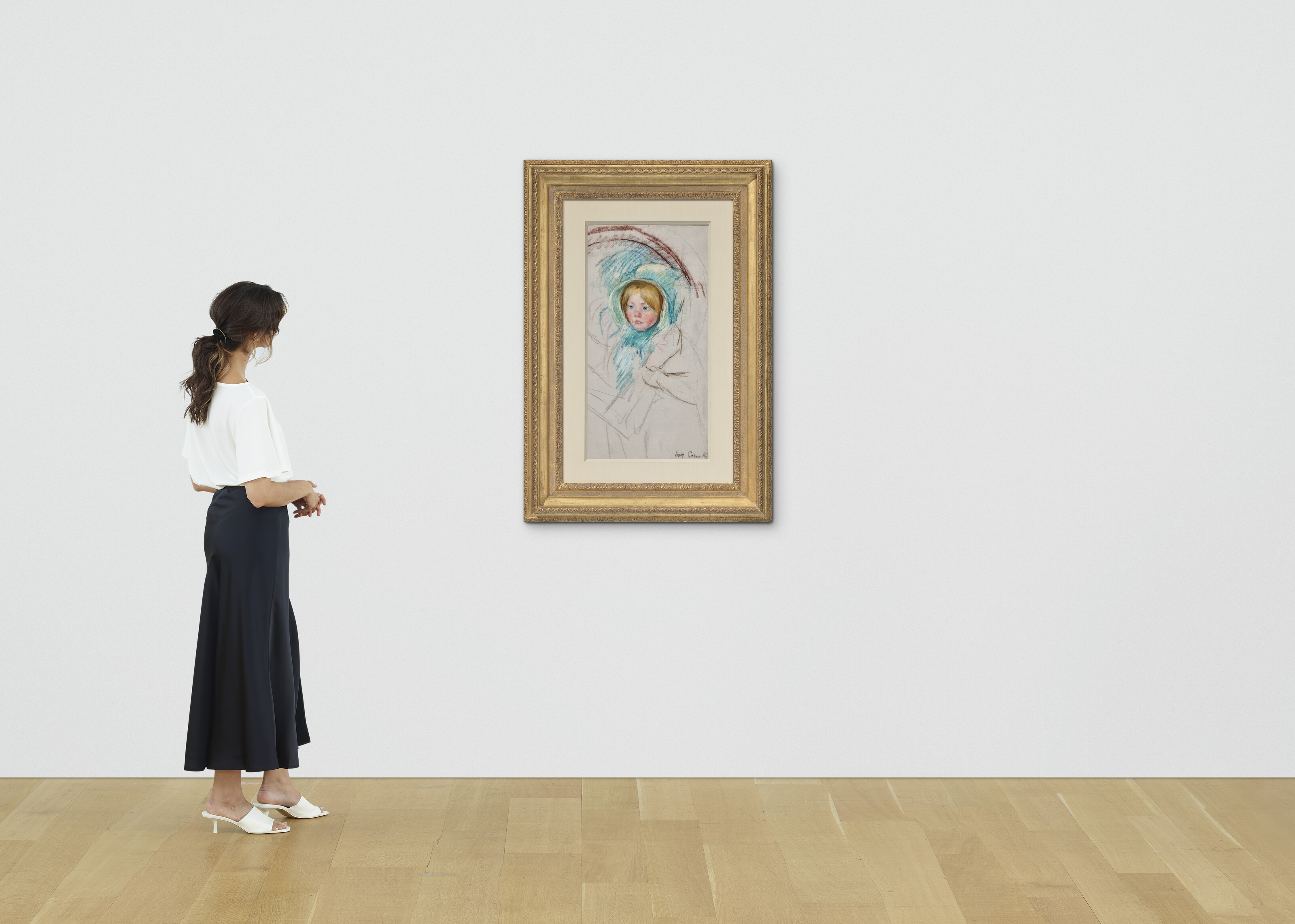 Mary Cassatt — Набросок "Сара в зеленой шляпке", изображение 4