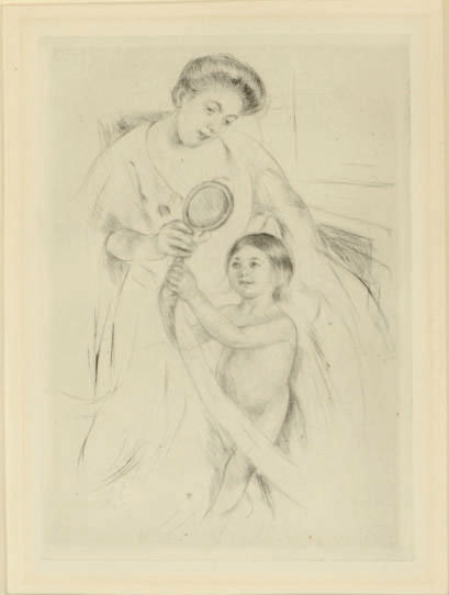 Mary Cassatt — Смотреться в ручное зеркальце (№ 3) (B. 202+)