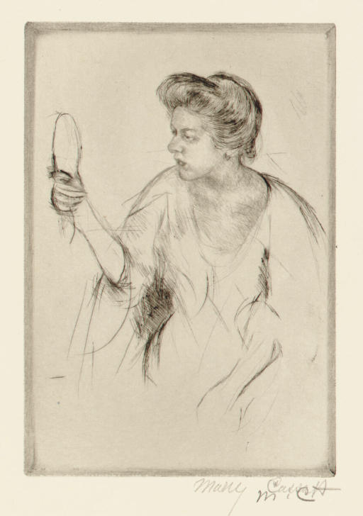 Mary Cassatt — Дениз с ручным зеркальцем в руках (B. 200)