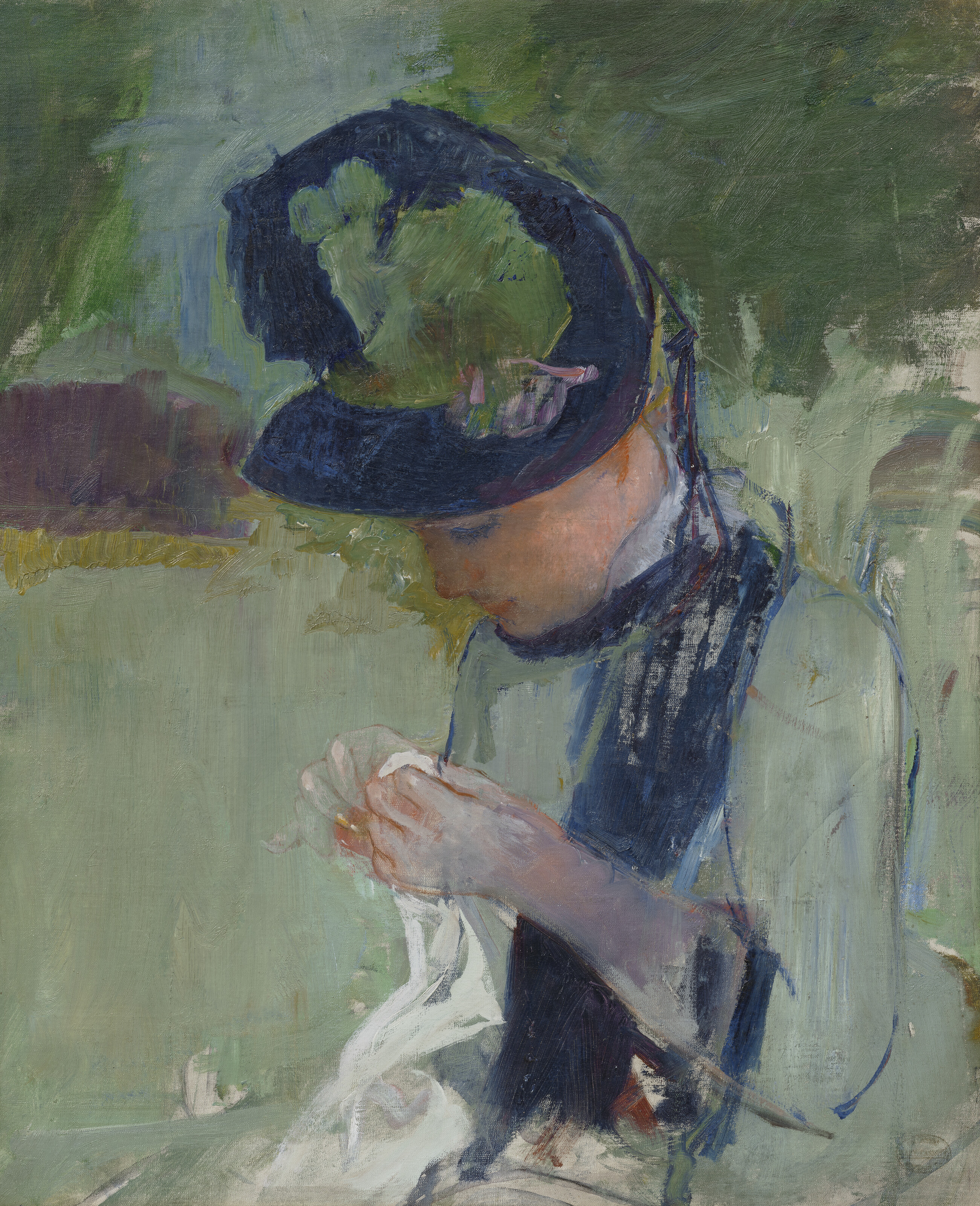 Mary Cassatt — Важная женщина в черном чепце и сверху, кузен