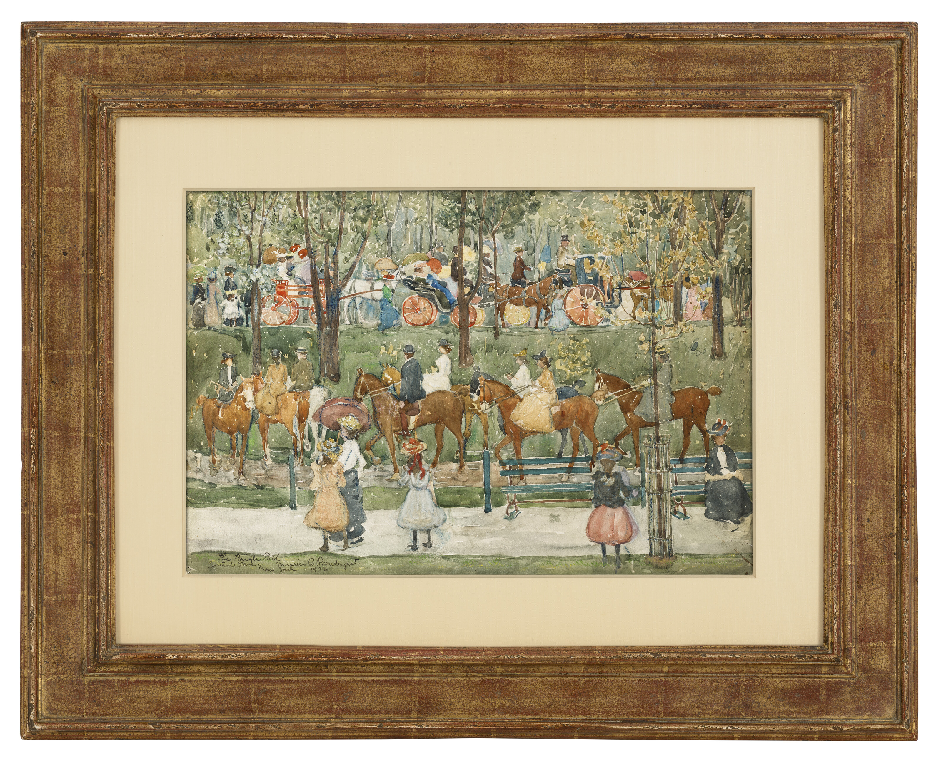 Maurice Brazil Prendergast — Тропинка для верховой езды, Центральный парк, изображение 2