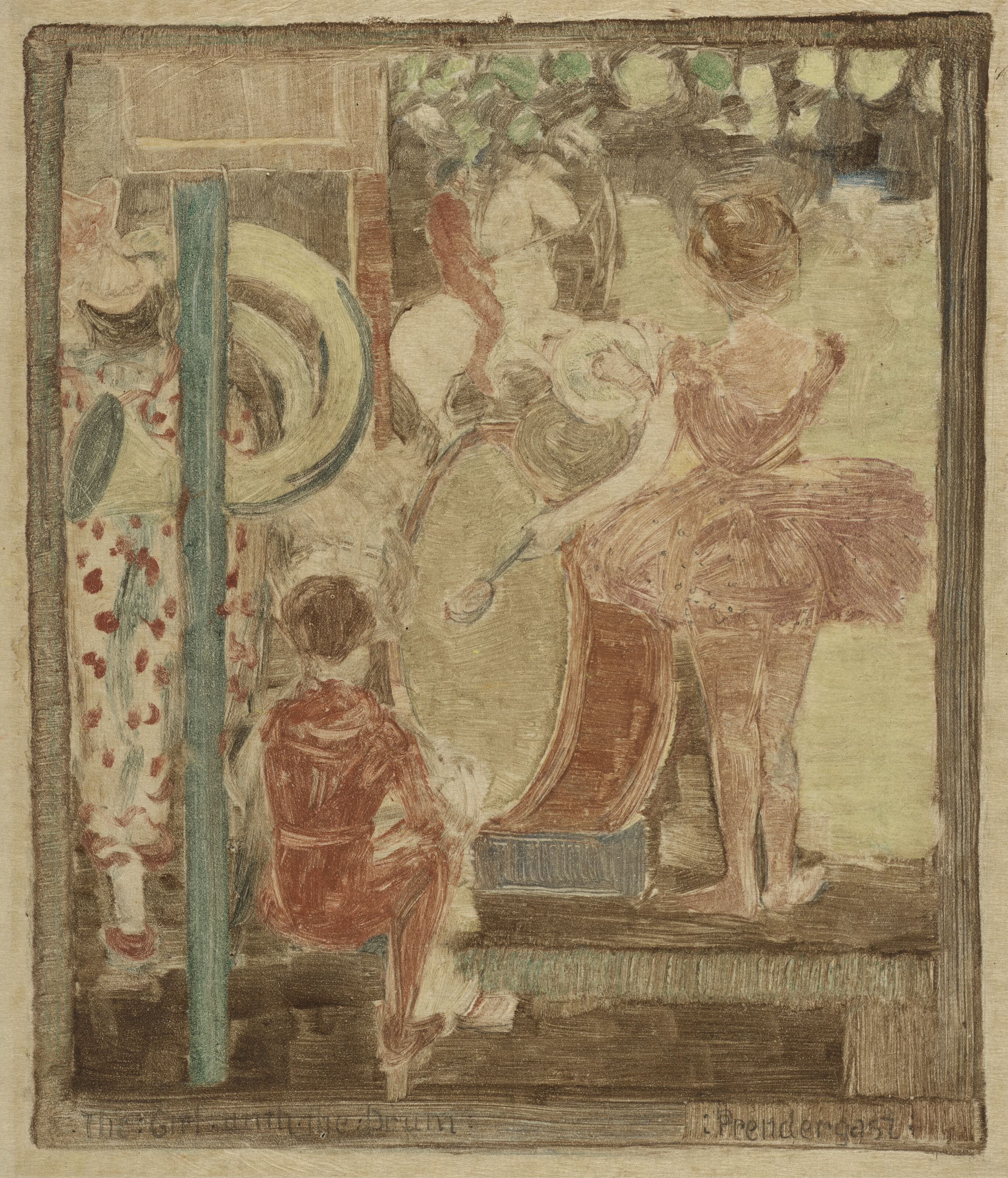 Maurice Brazil Prendergast — Девушка с барабаном