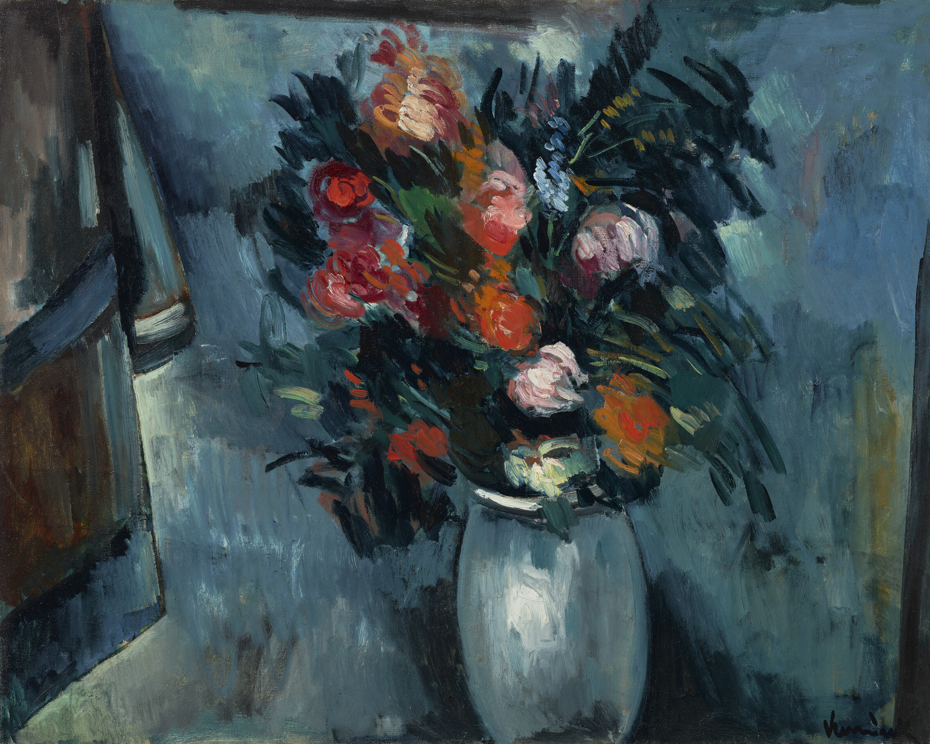 Maurice de Vlaminck — Цветы, танцующие в голубой вазе