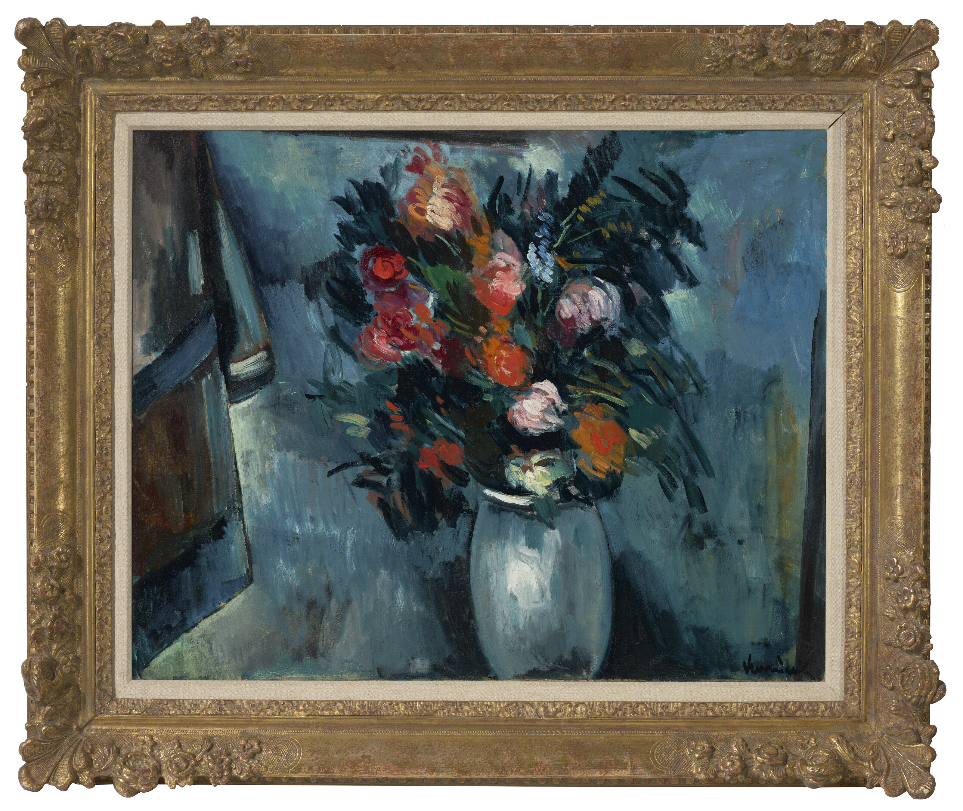 Maurice de Vlaminck — Цветы, танцующие в голубой вазе, изображение 2