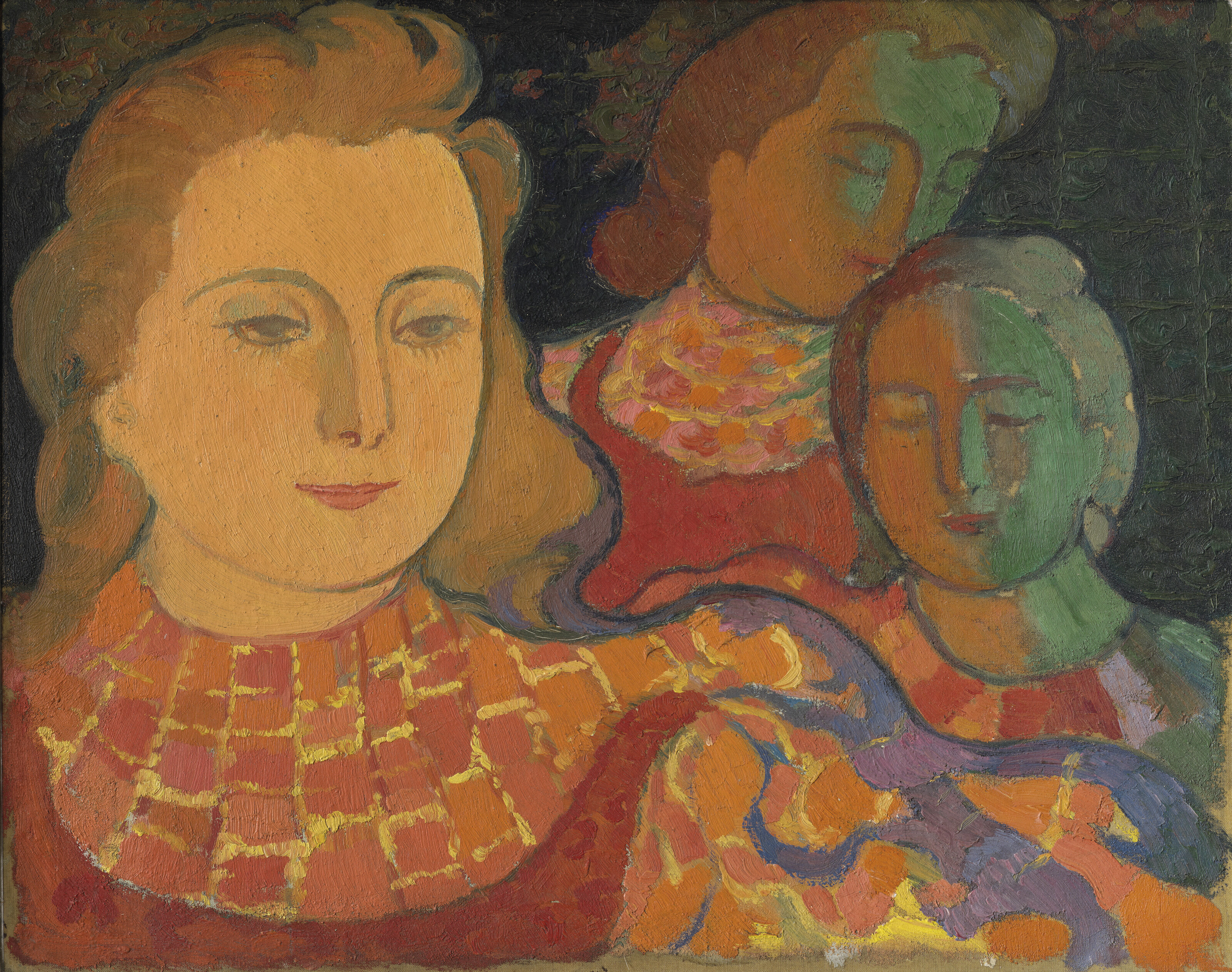 Maurice Denis — Молодые люди, которые сражаются с ангелами ( сзади ); Кладбище цветов ( сзади ), изображение 1