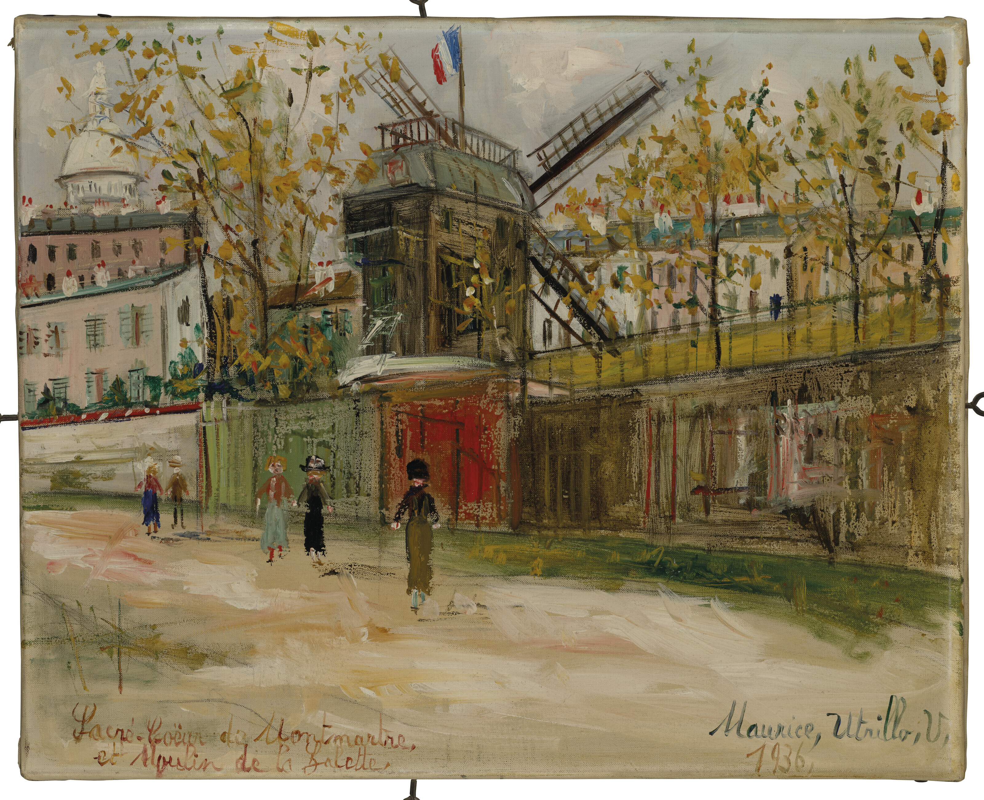 Maurice Utrillo — Мулен-де-ла-Галетт и Сакре-Кер на Монмартре, изображение 2