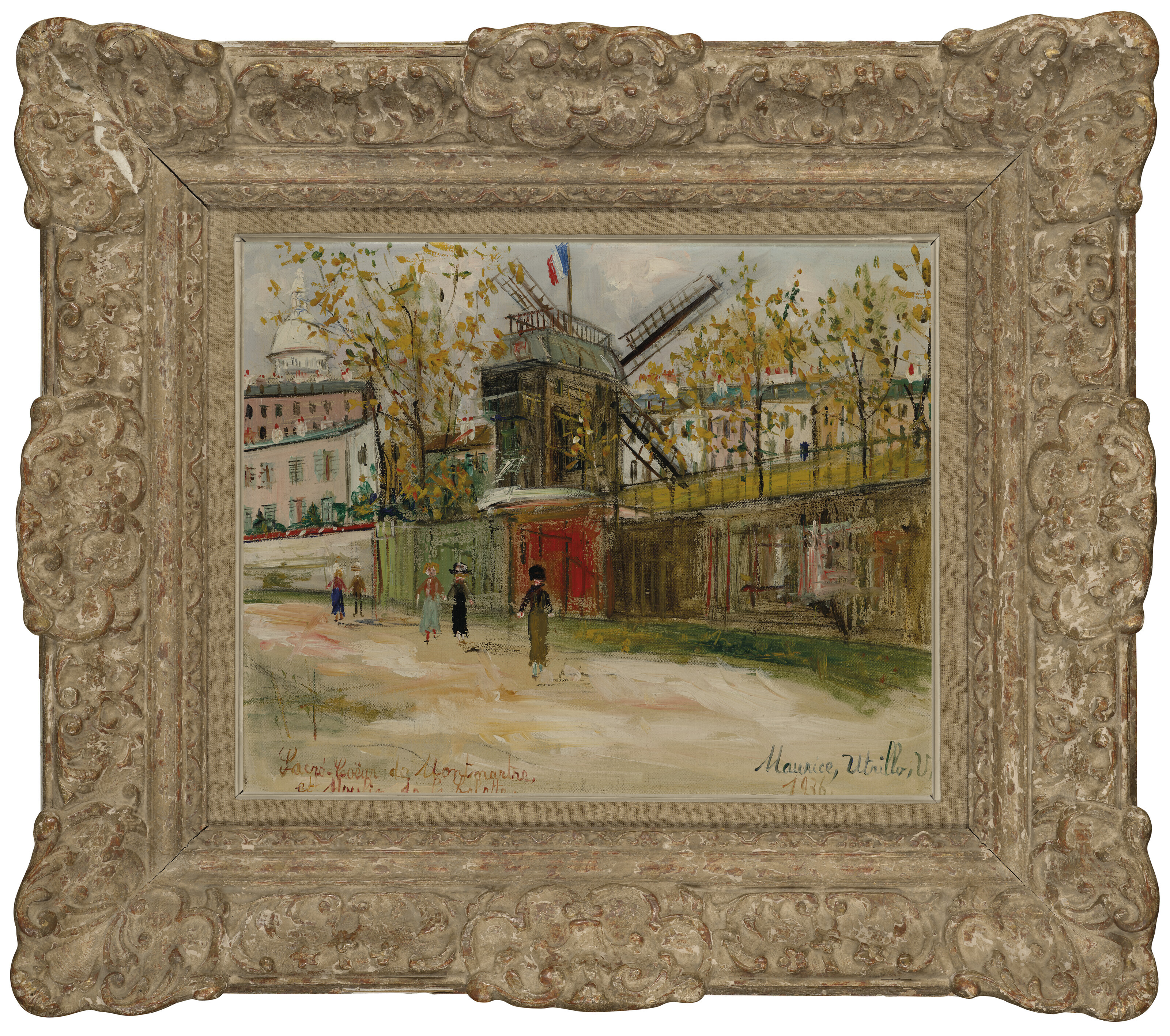 Maurice Utrillo — Мулен-де-ла-Галетт и Сакре-Кер на Монмартре, изображение 4