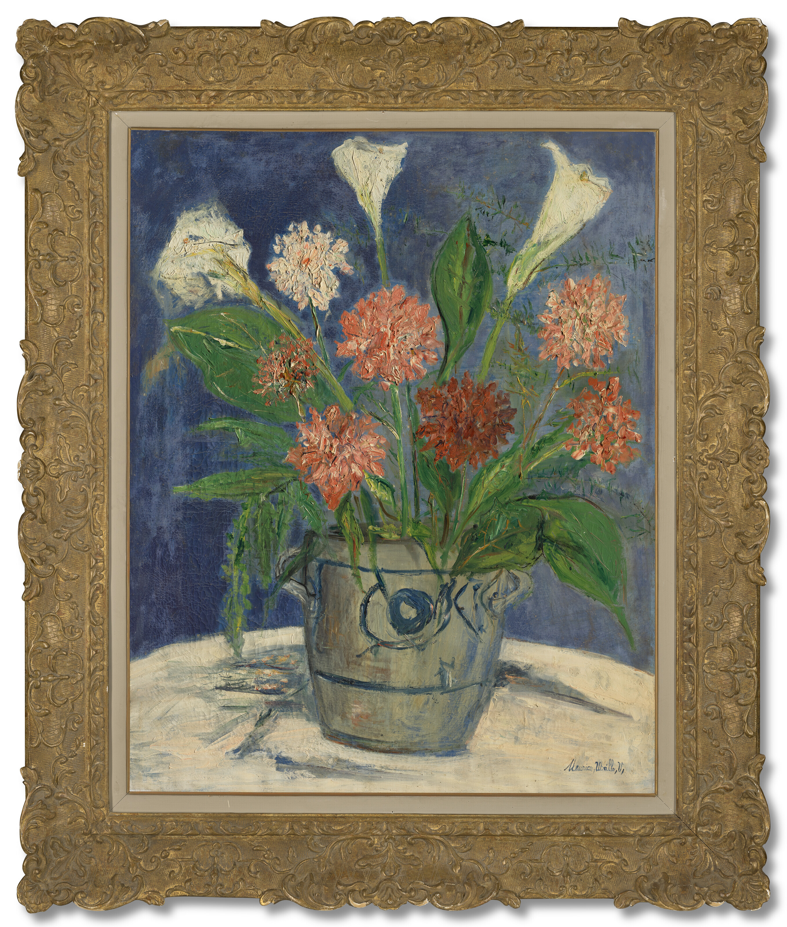 Maurice Utrillo — Ваза с розами и георгинами, изображение 2