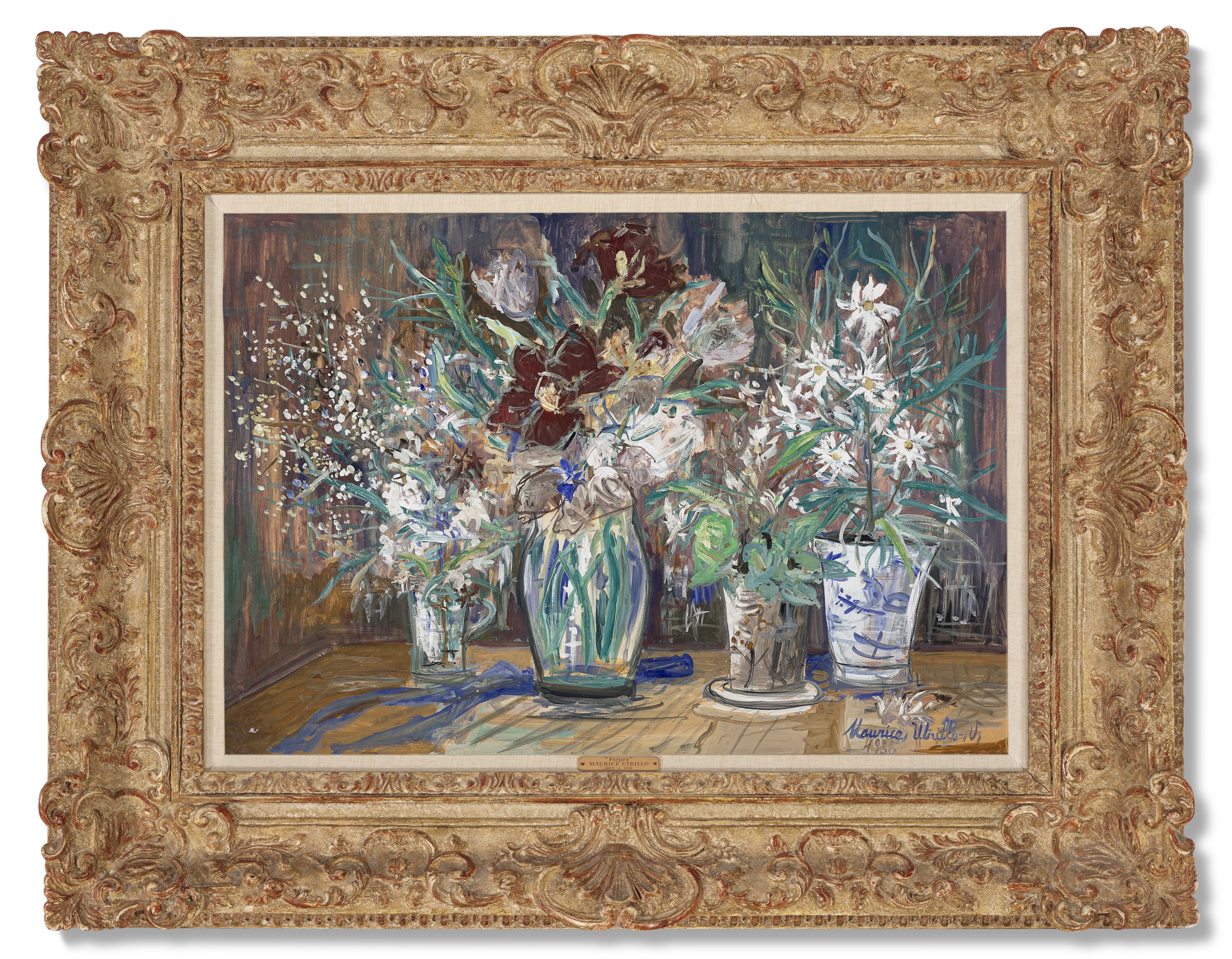 Maurice Utrillo — Четыре вазы с цветами, изображение 2