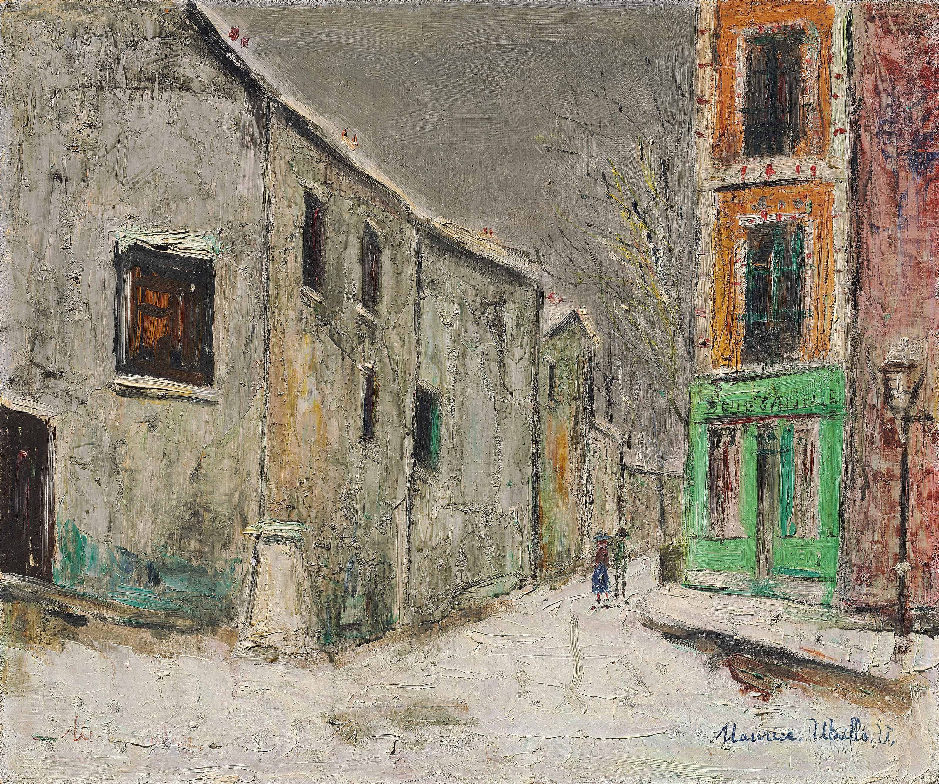 Maurice Utrillo — Красавица Габриэль на улице Сен-Венсан-су-ла-неж, Монмартр