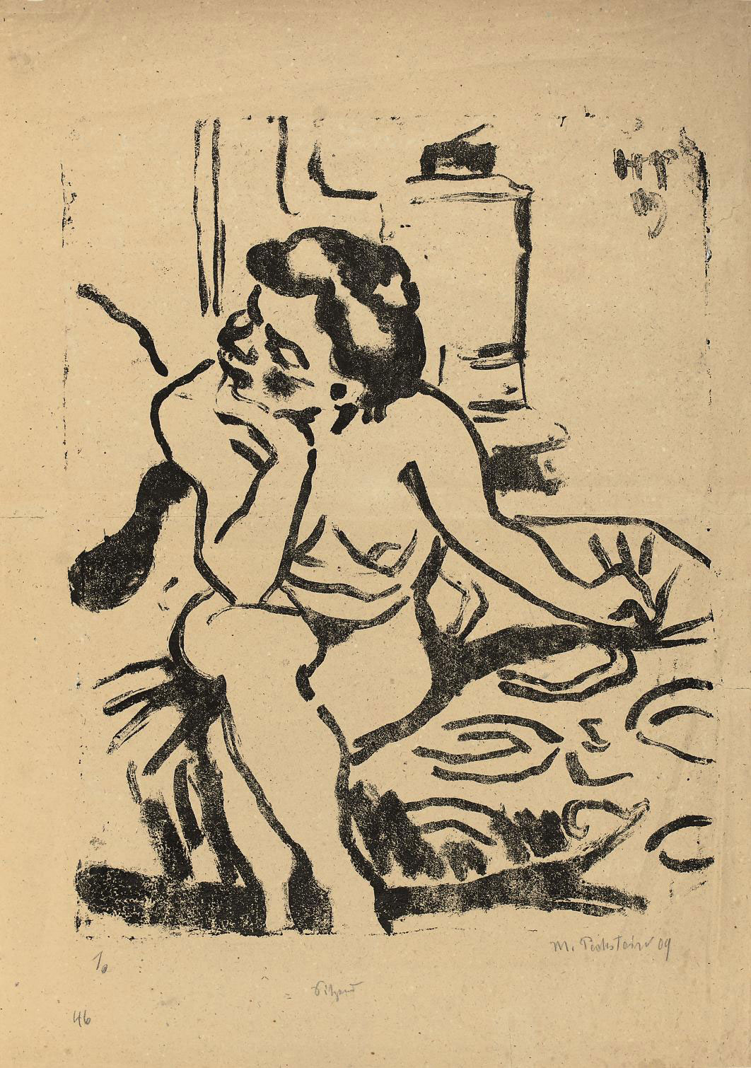 Max Pechstein — Ситцендер weiblicher Akt (Крюгер L 99)