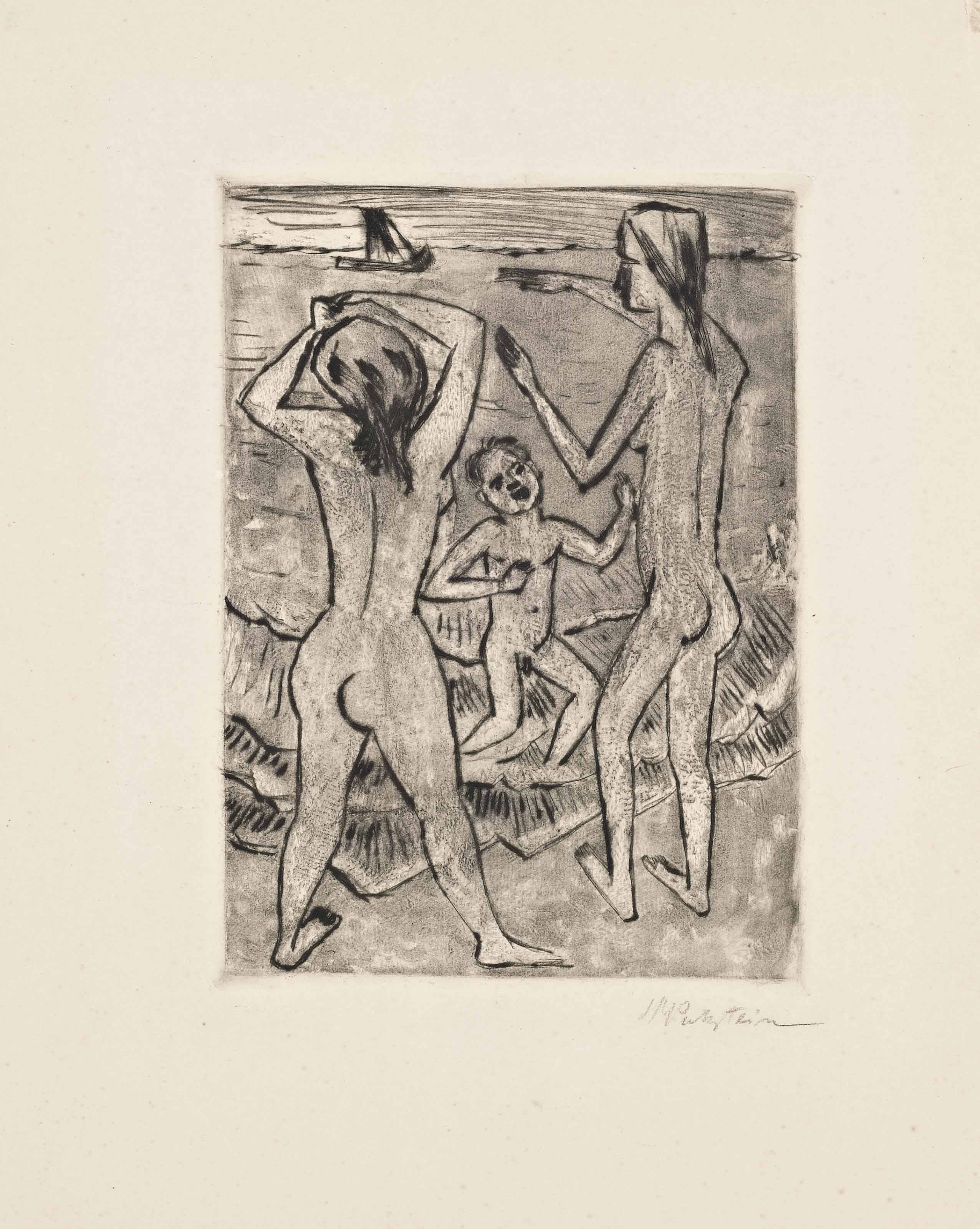 Max Pechstein — Ам Странд, откуда: Die Schaffenden (Крюгер Р. 134)