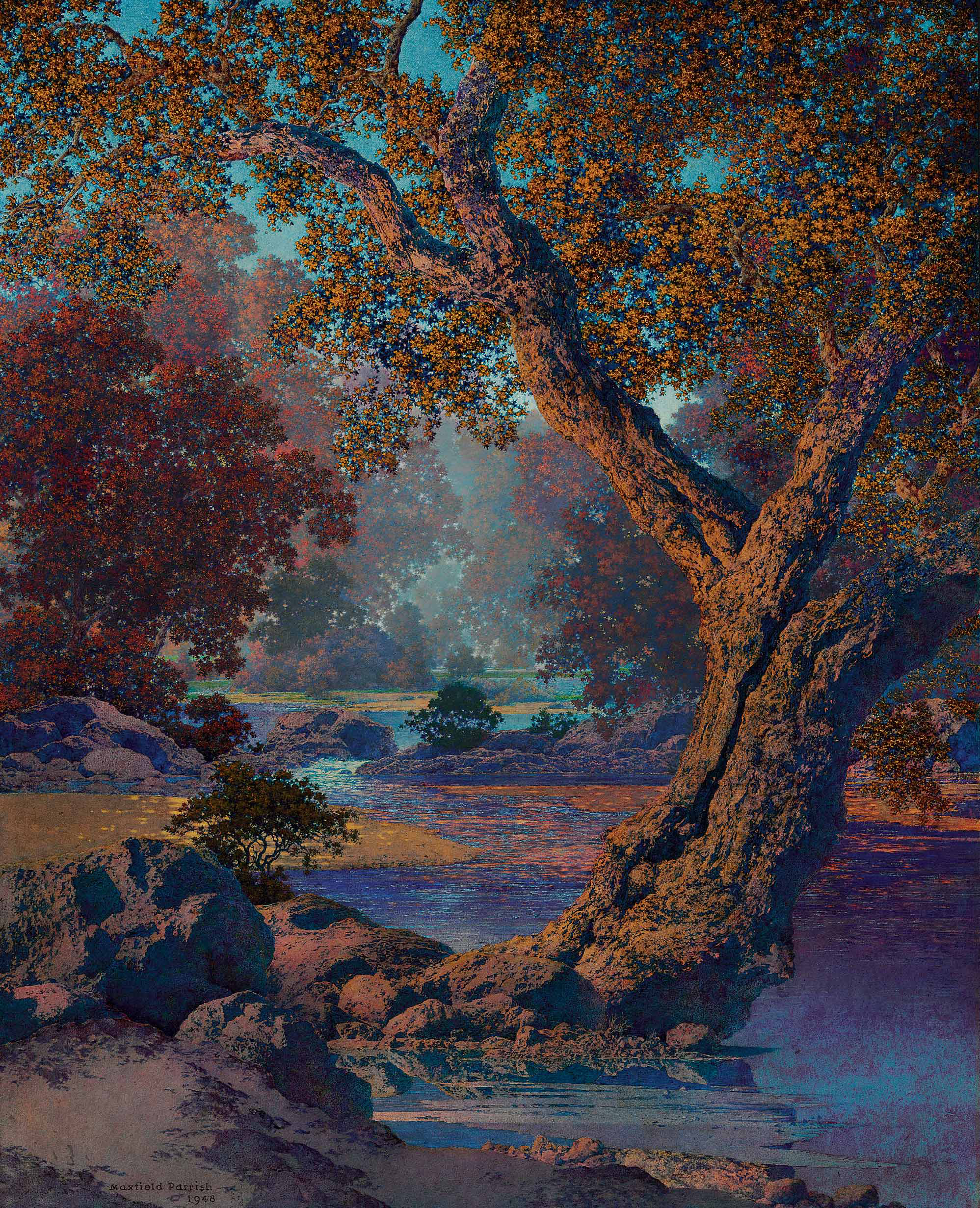 Maxfield Parrish — Осенний ручей