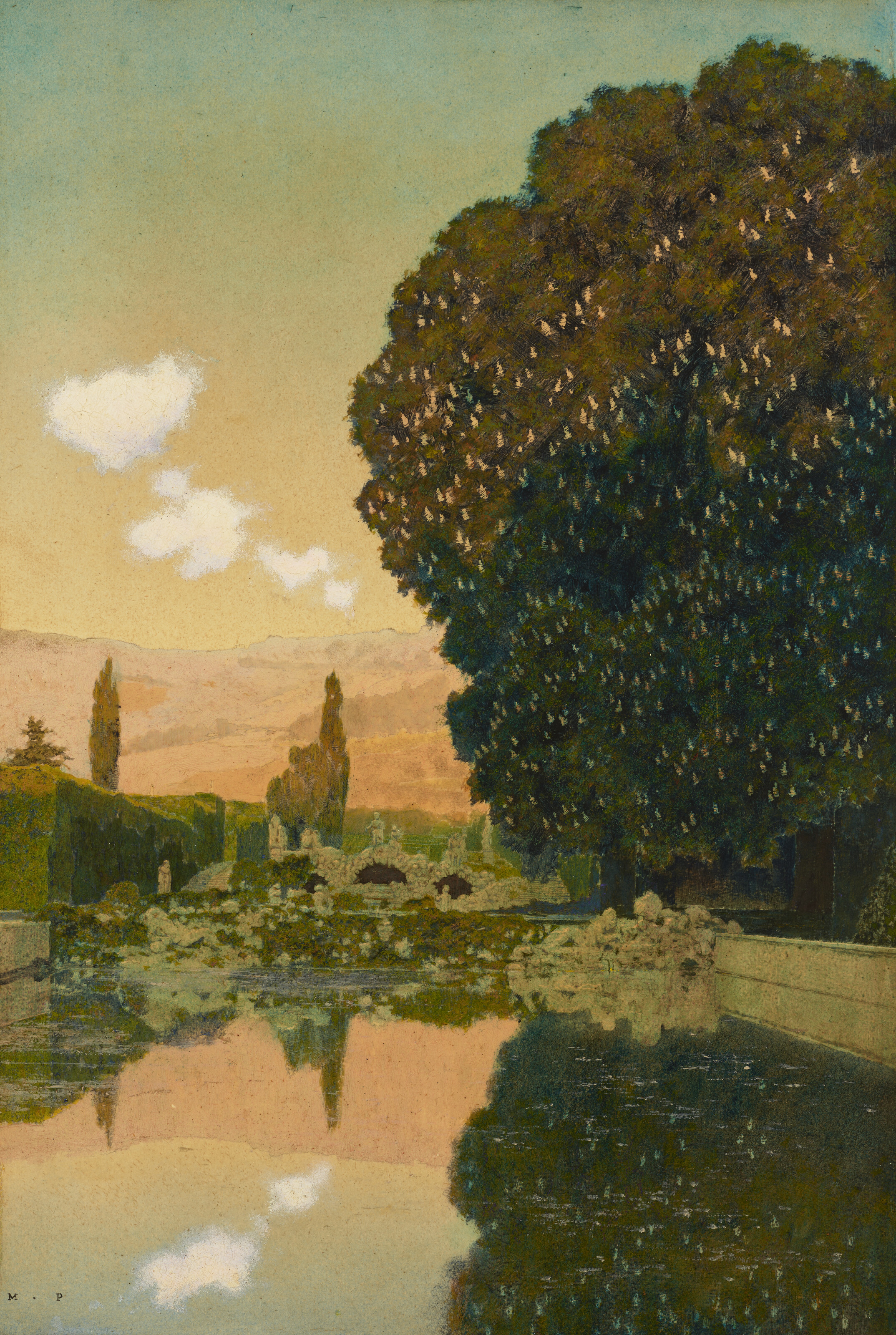 Maxfield Parrish — Вид на долину Сан-Зибио, недалеко от Баттальи