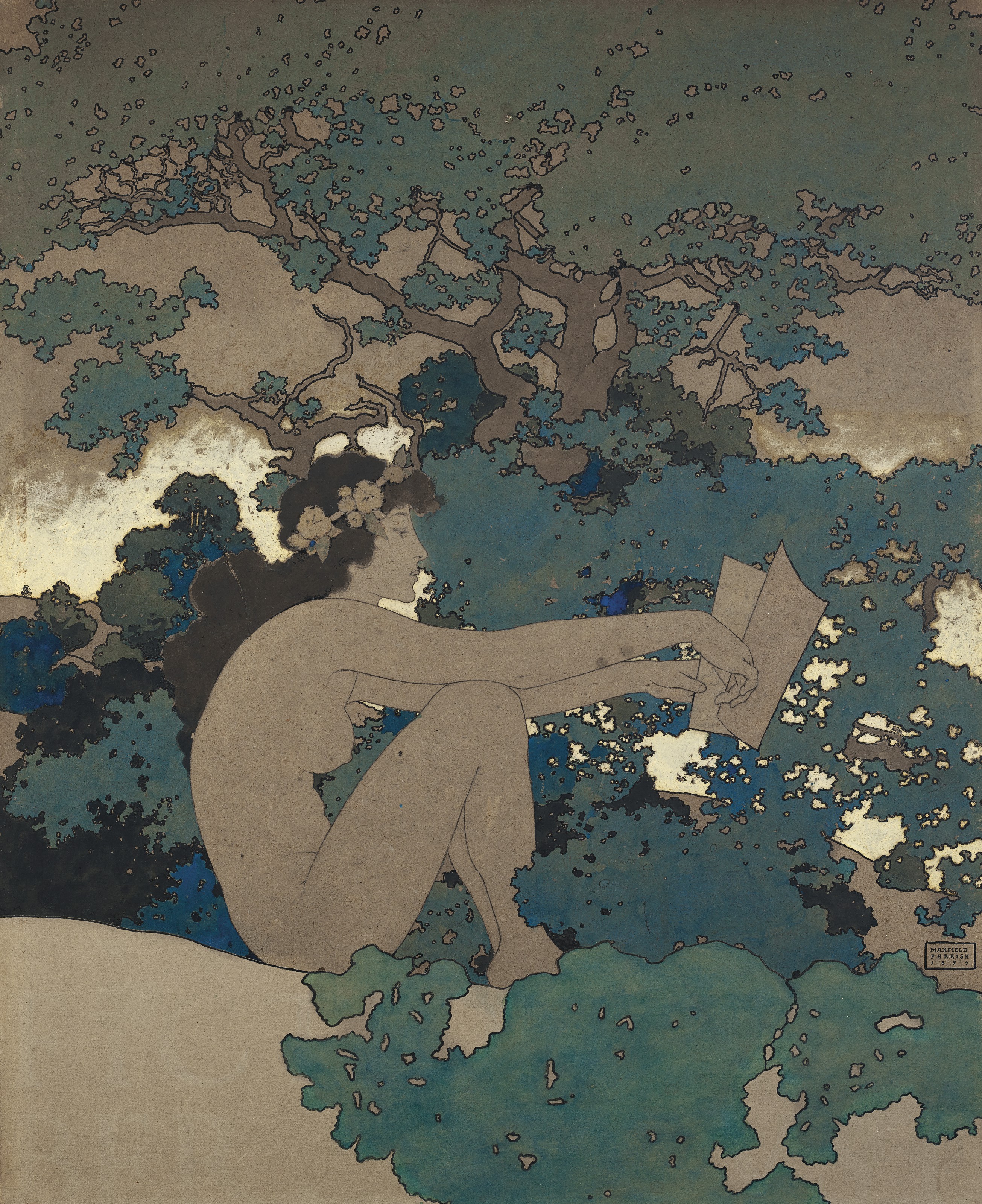 Maxfield Parrish — Этюд для плаката Scribner