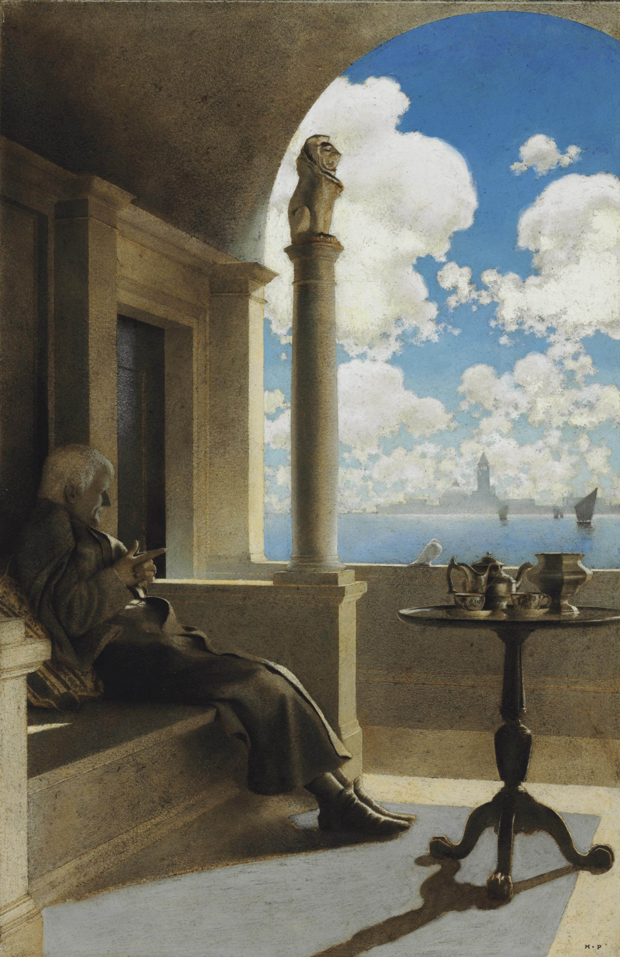 Maxfield Parrish — Кардинал-архиепископ сидел на Своем затененном балконе
