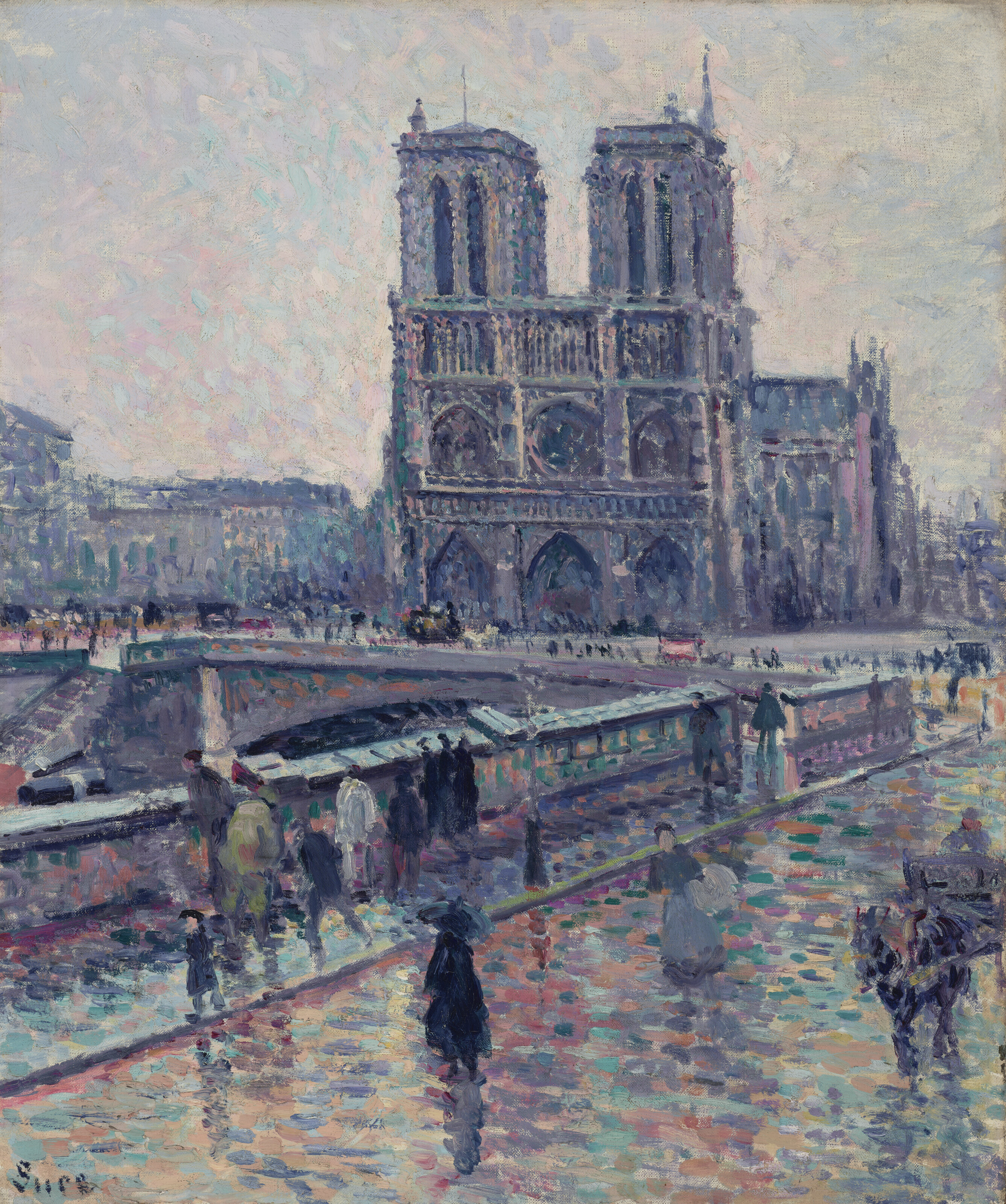 Maximilien Luce — Берега Сены рядом с Нотр-Дам-су-ла-Плю, изображение 1