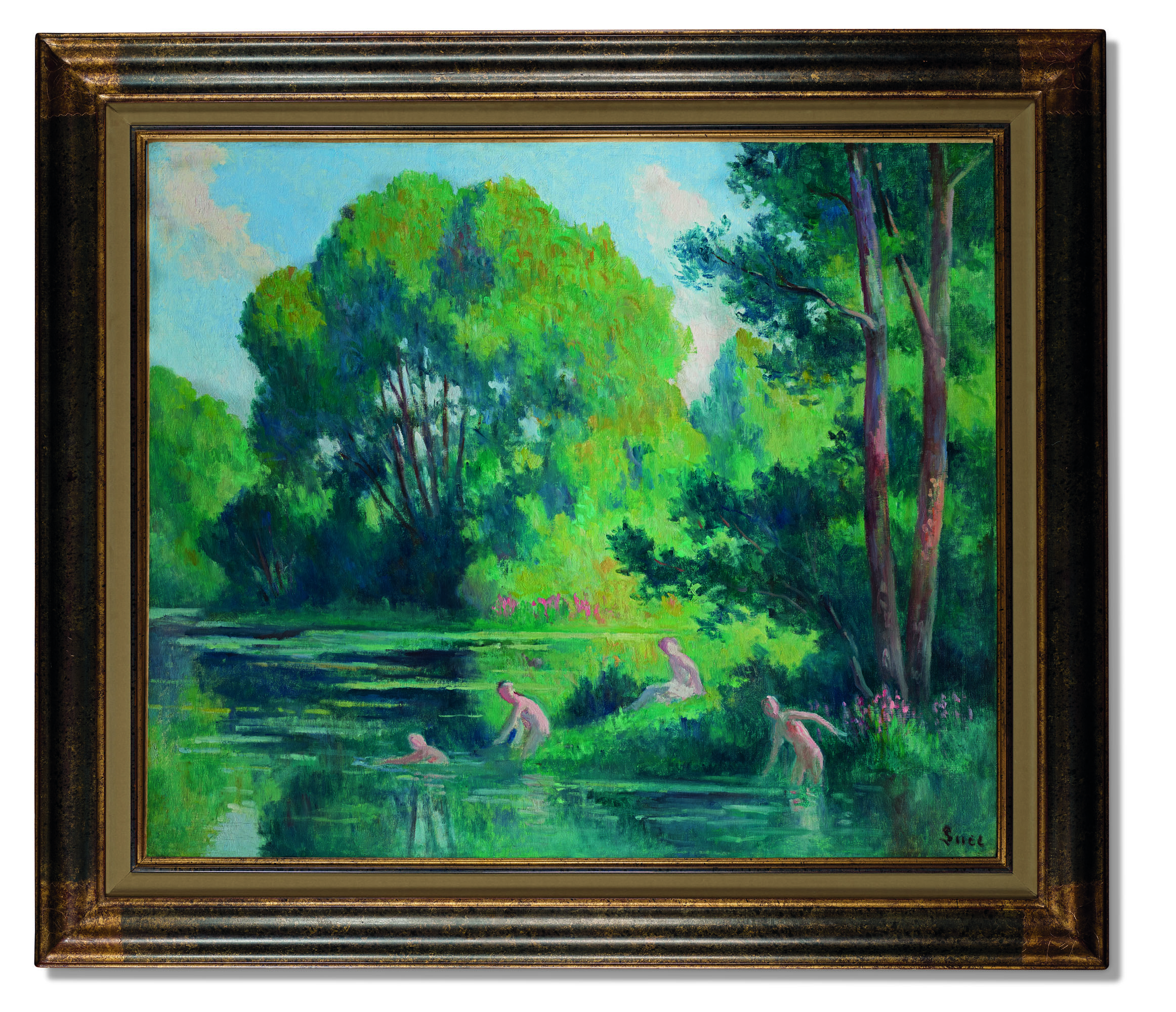 Maximilien Luce — Ролльбуаз, баньяд в маленьких бюстгальтерах на берегу Сены, изображение 3