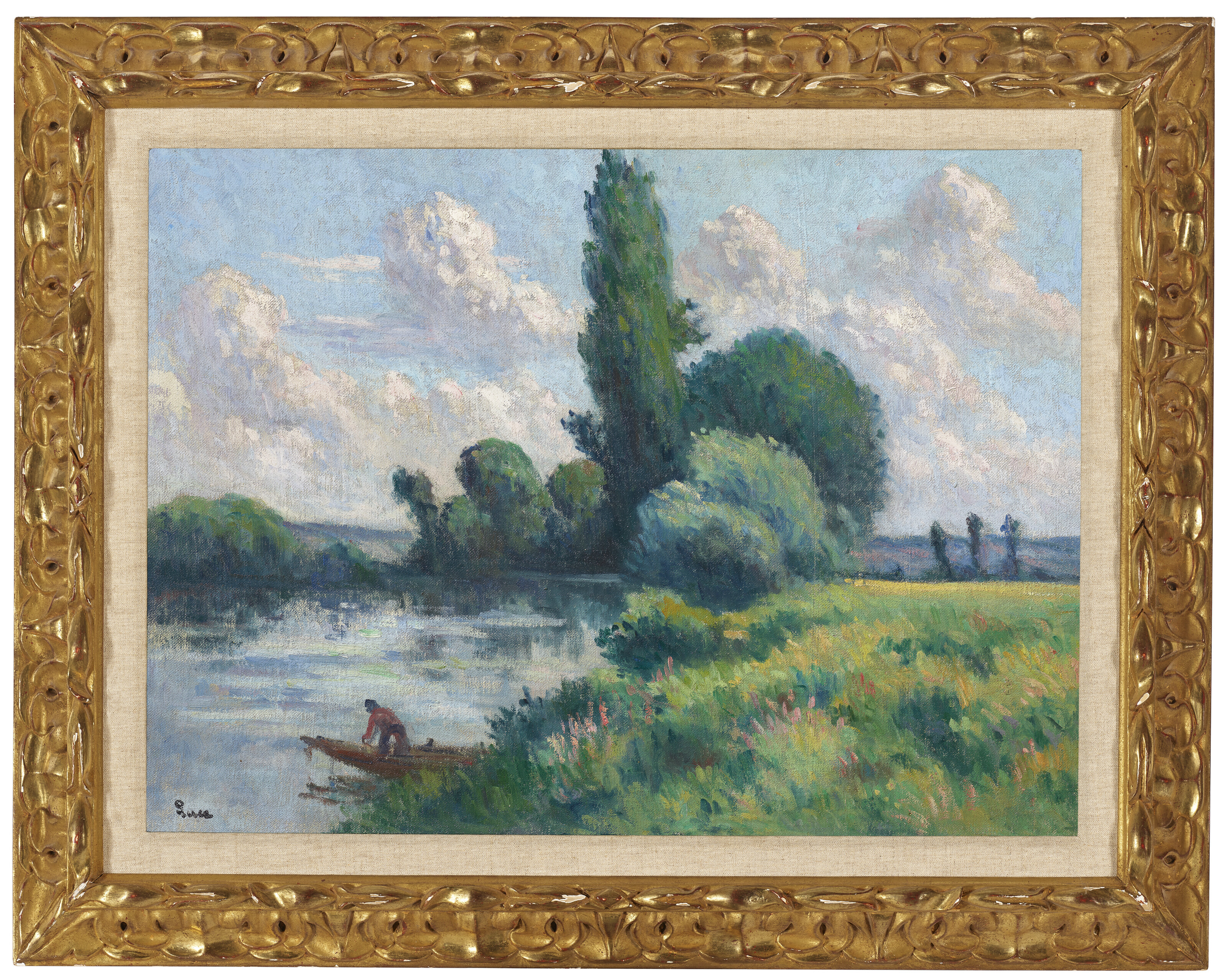 Maximilien Luce — Ролльбуаз, маленькие бюстгальтеры на берегу Сены, изображение 3