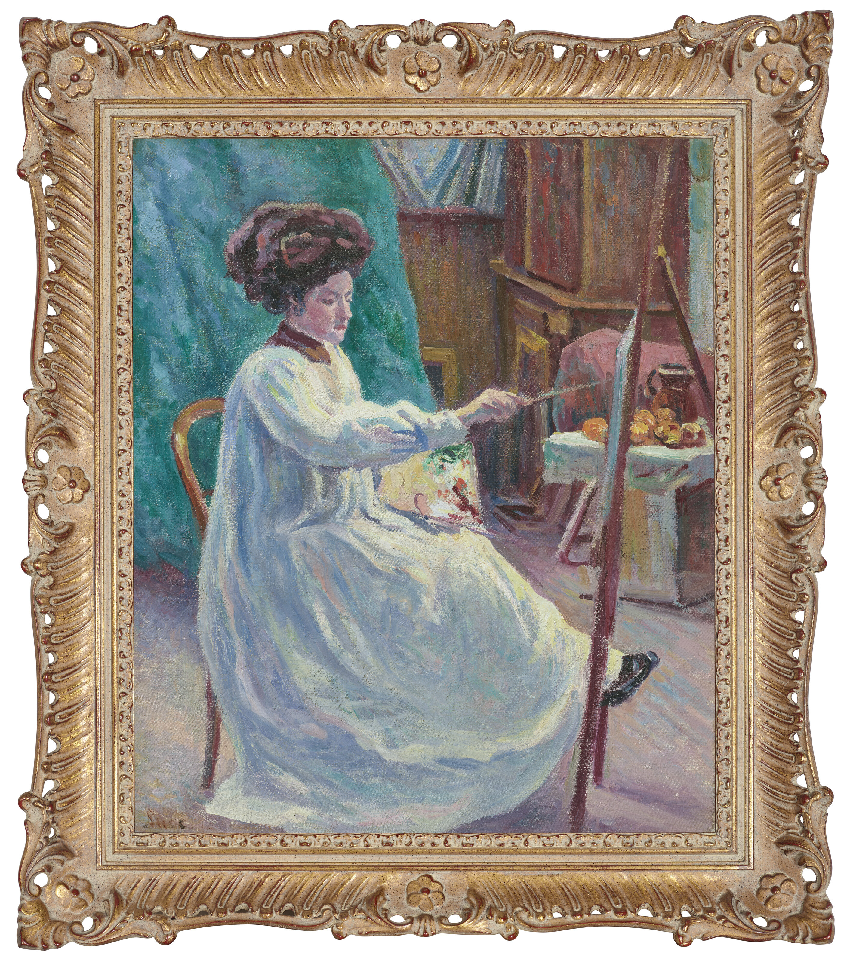Maximilien Luce — Портрет мадам Джордан в ателье ее сына, изображение 2