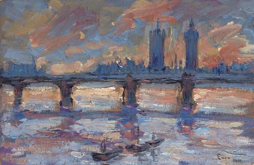 Maximilien Luce — Лондон, Тамиза, званый вечер