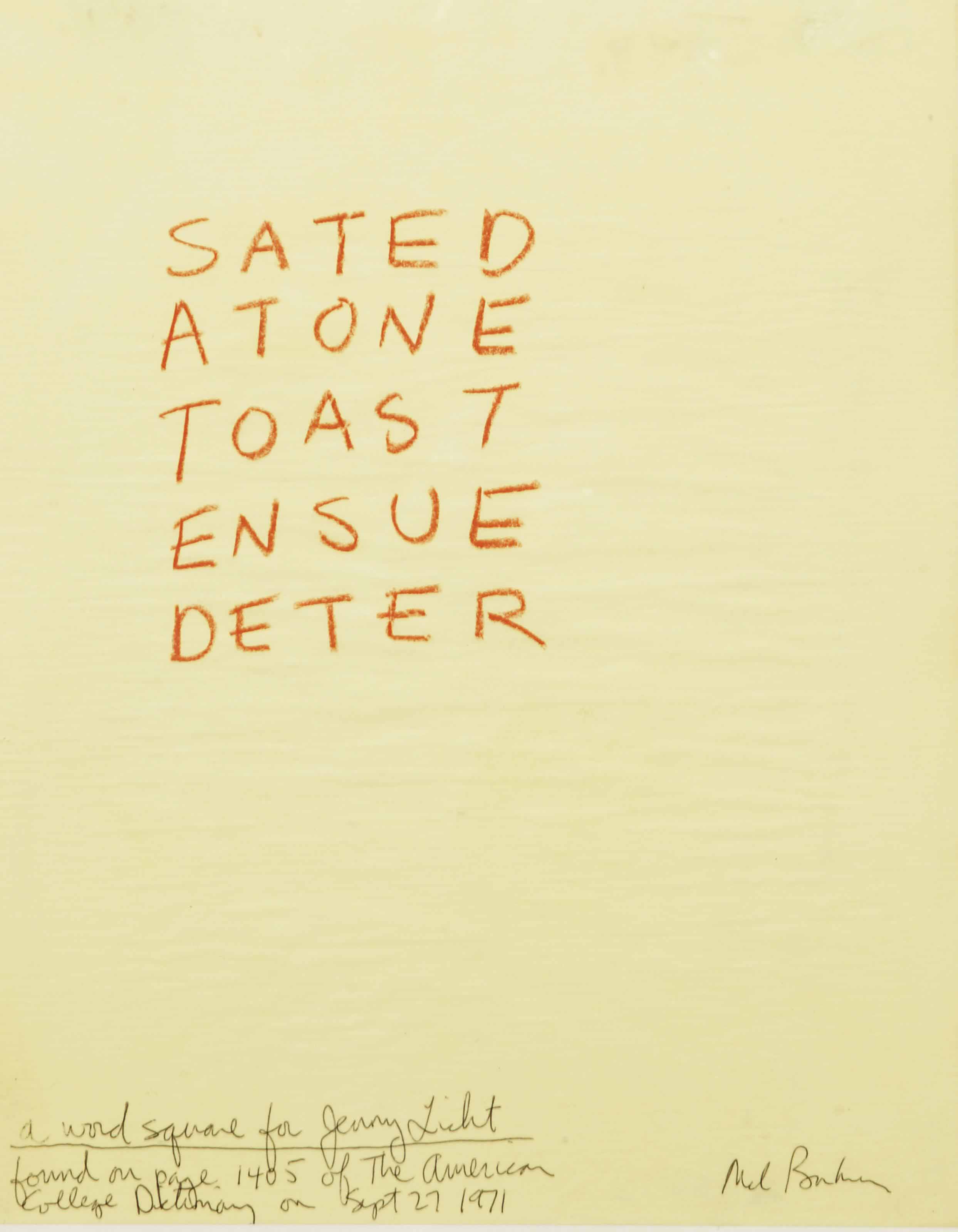 Mel Bochner — Подходящее слово для Дженни Лихт