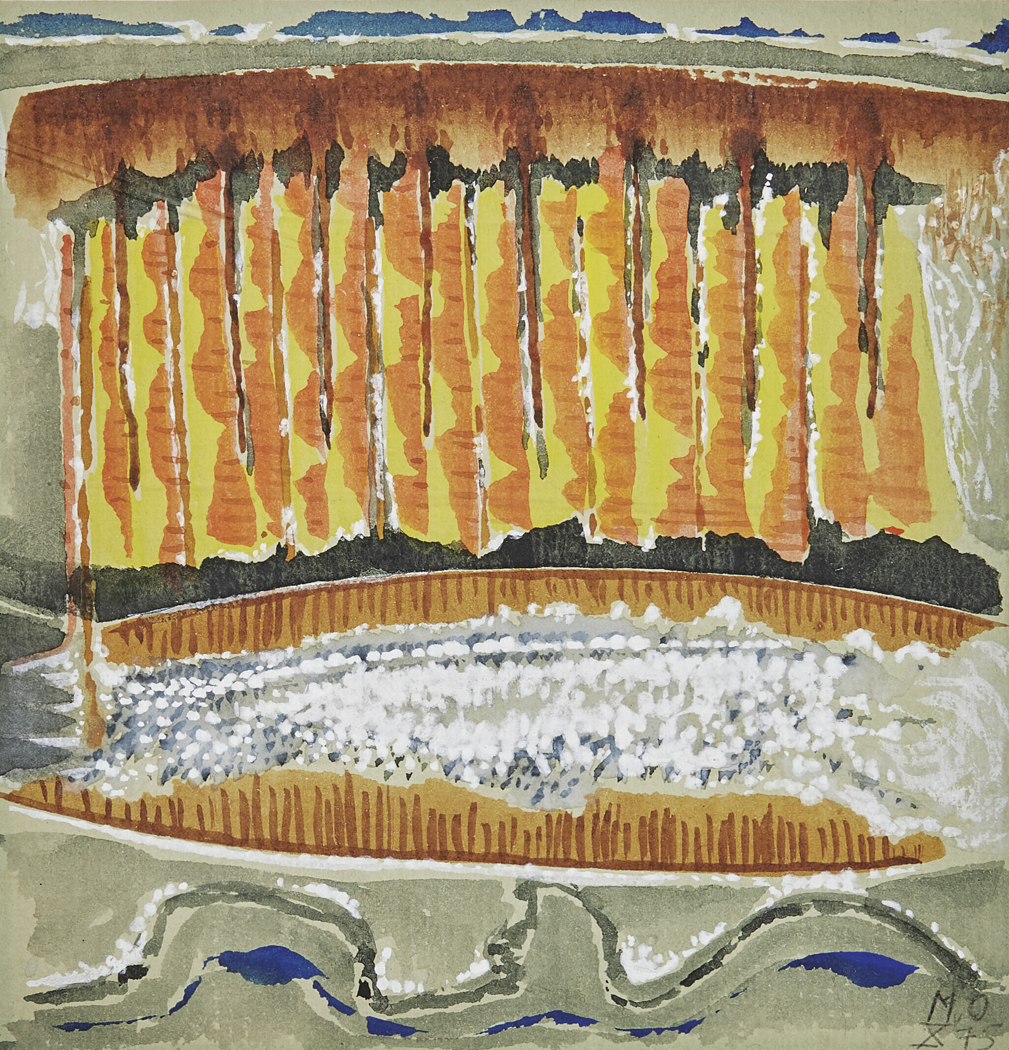Méret Oppenheim — Агат (сверху зеленый и желтый с красноватым краем)