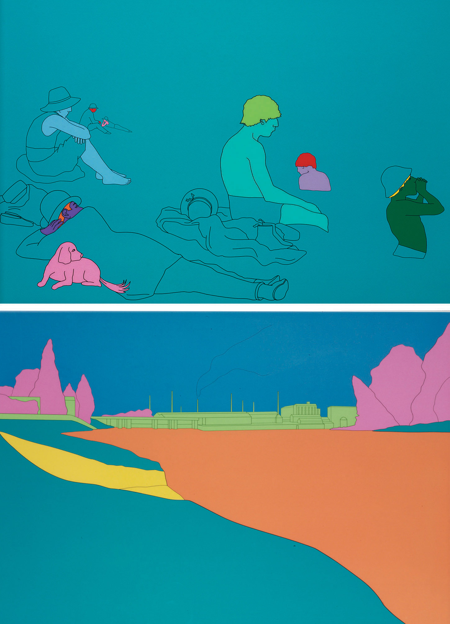 Michael Craig-Martin — Деконструирующий Серат (зеленая бирюза и бирюзовый цвет)