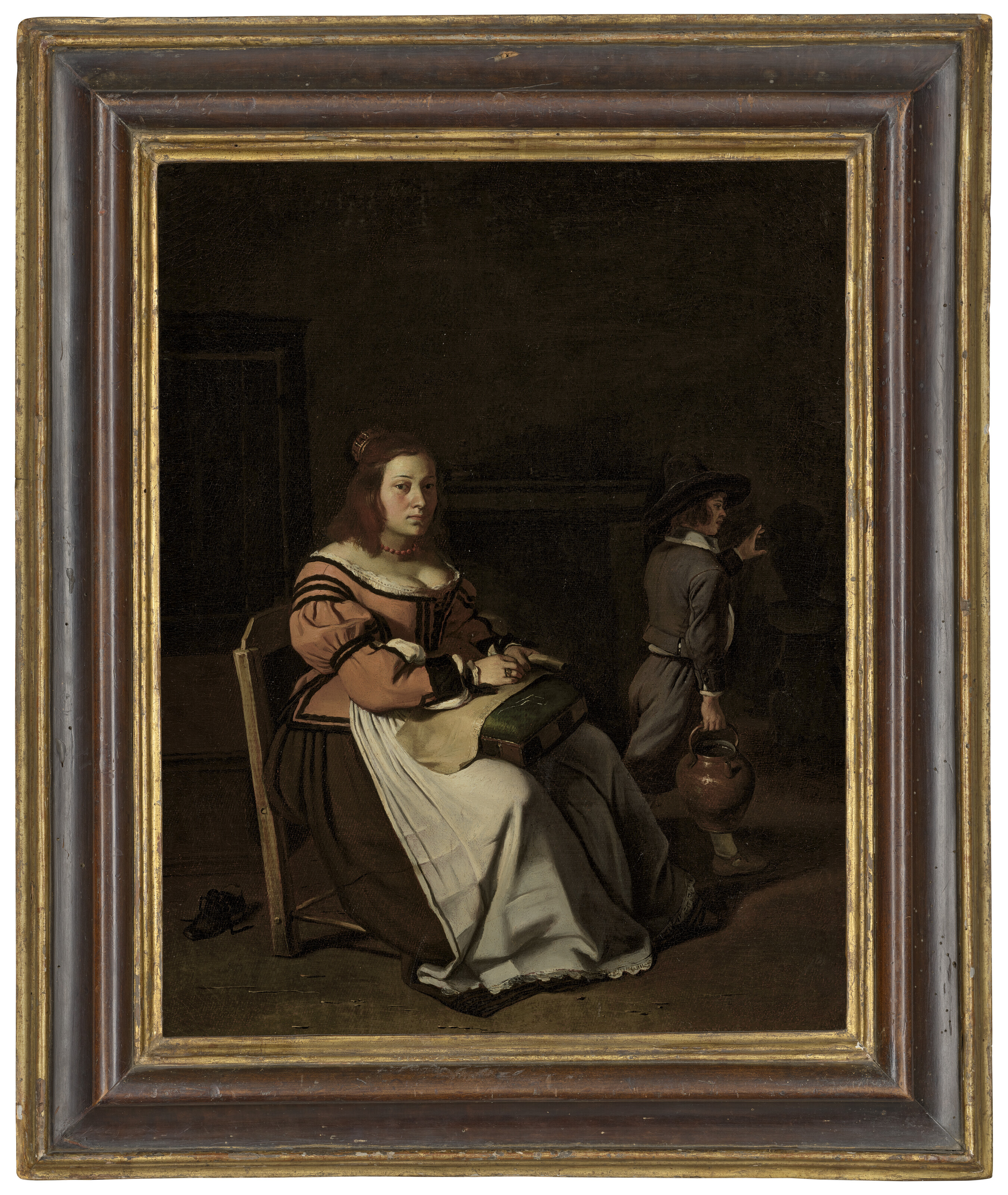 Michael Sweerts — Дама, шьющая кружева в интерьере, изображение 2