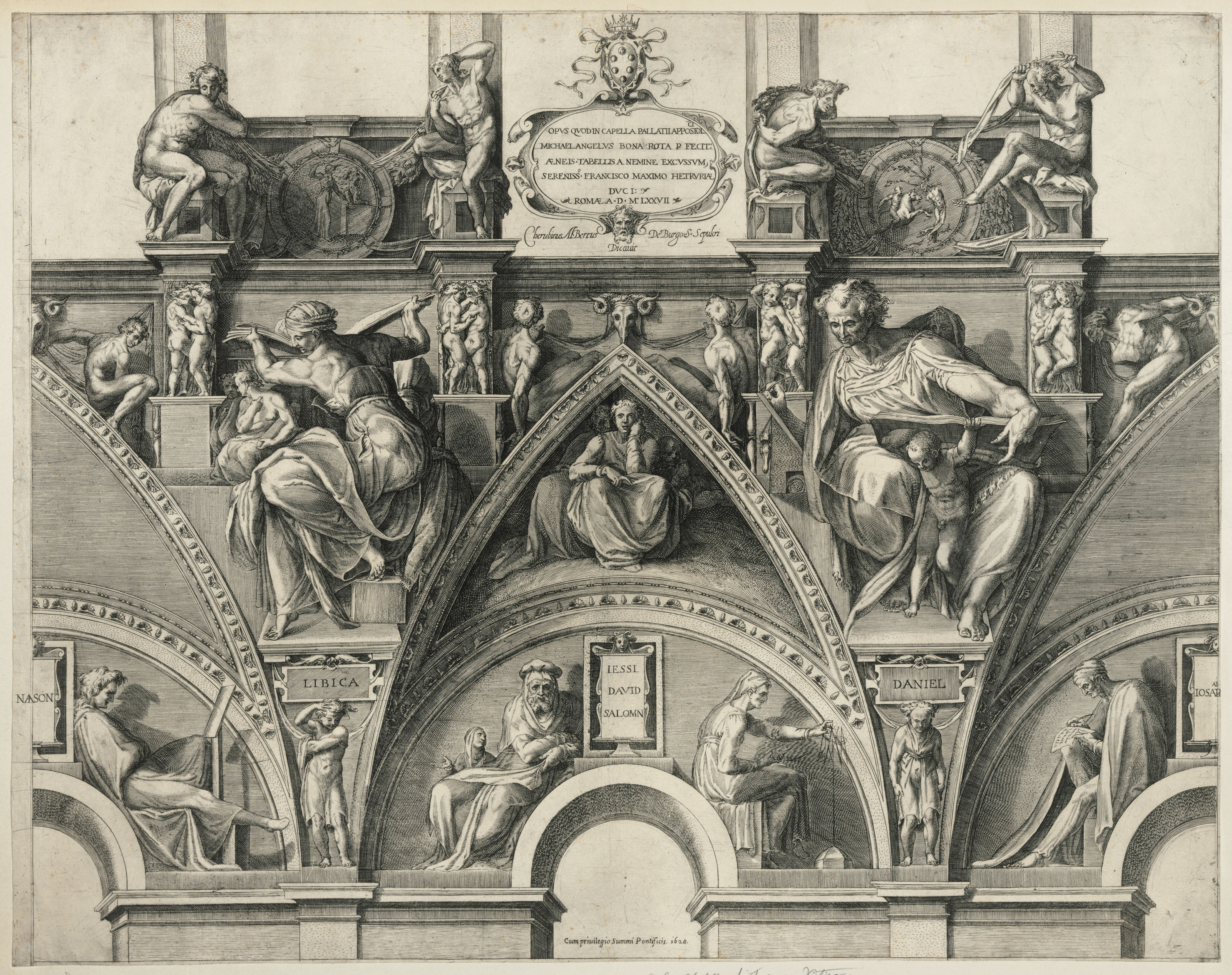 Michelangelo — Фрагмент потолка Сикстинской капеллы, из: Сивиллы и пророки из сводов Сикстинской капеллы