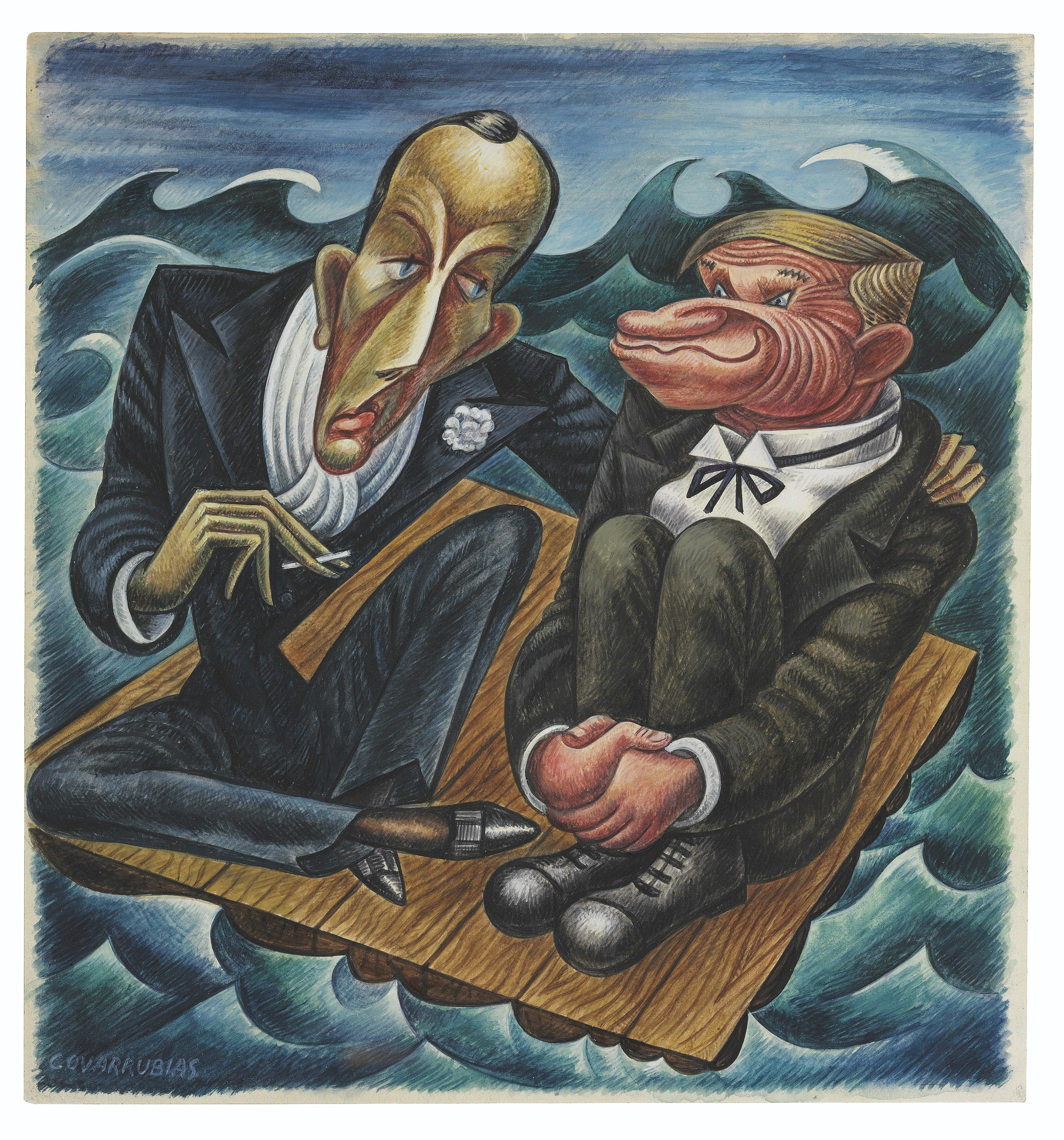 Miguel Covarrubias — Ноэль Ковард и Уилл Роджерс