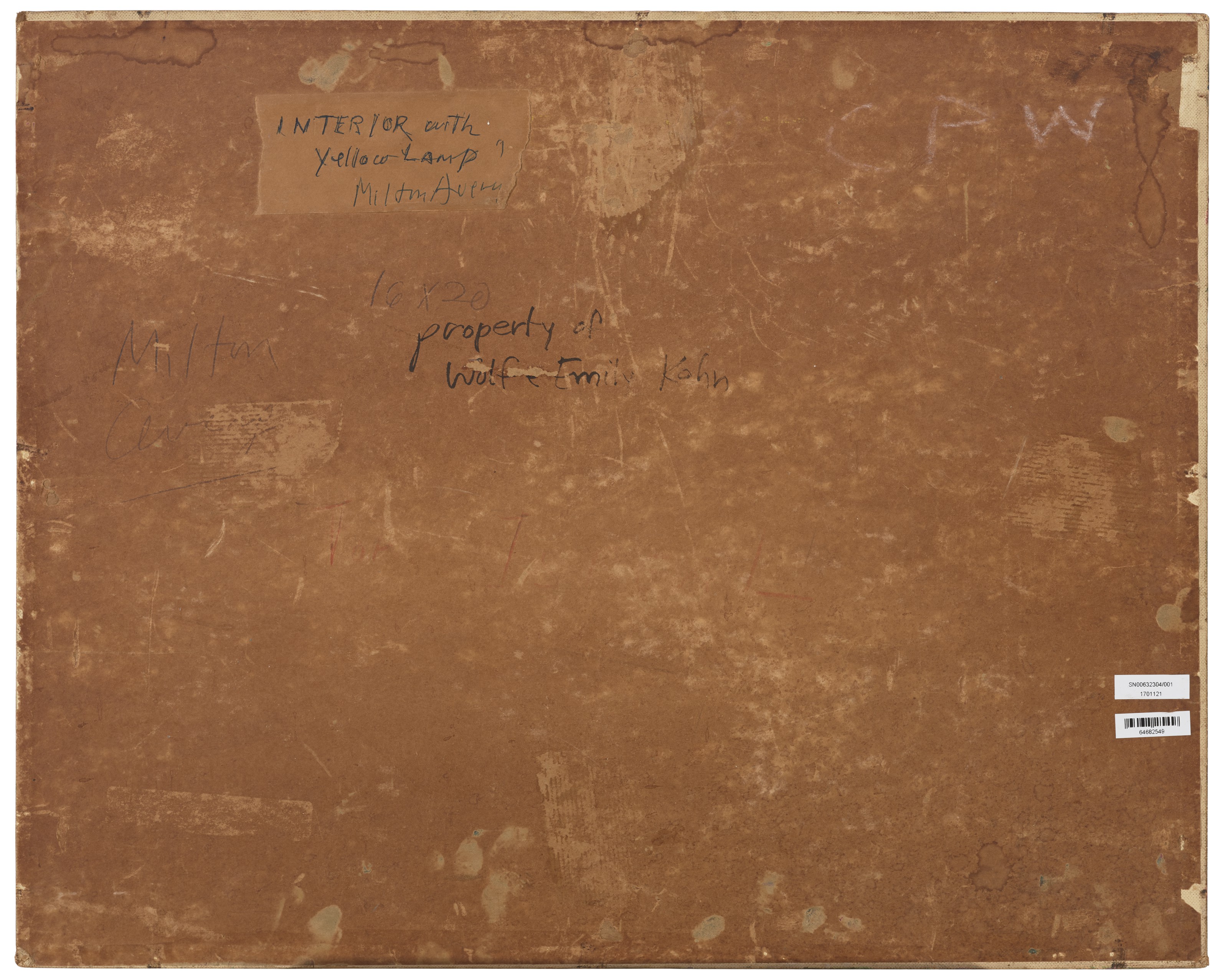 Milton Avery — Интерьер с желтой лампой, изображение 2
