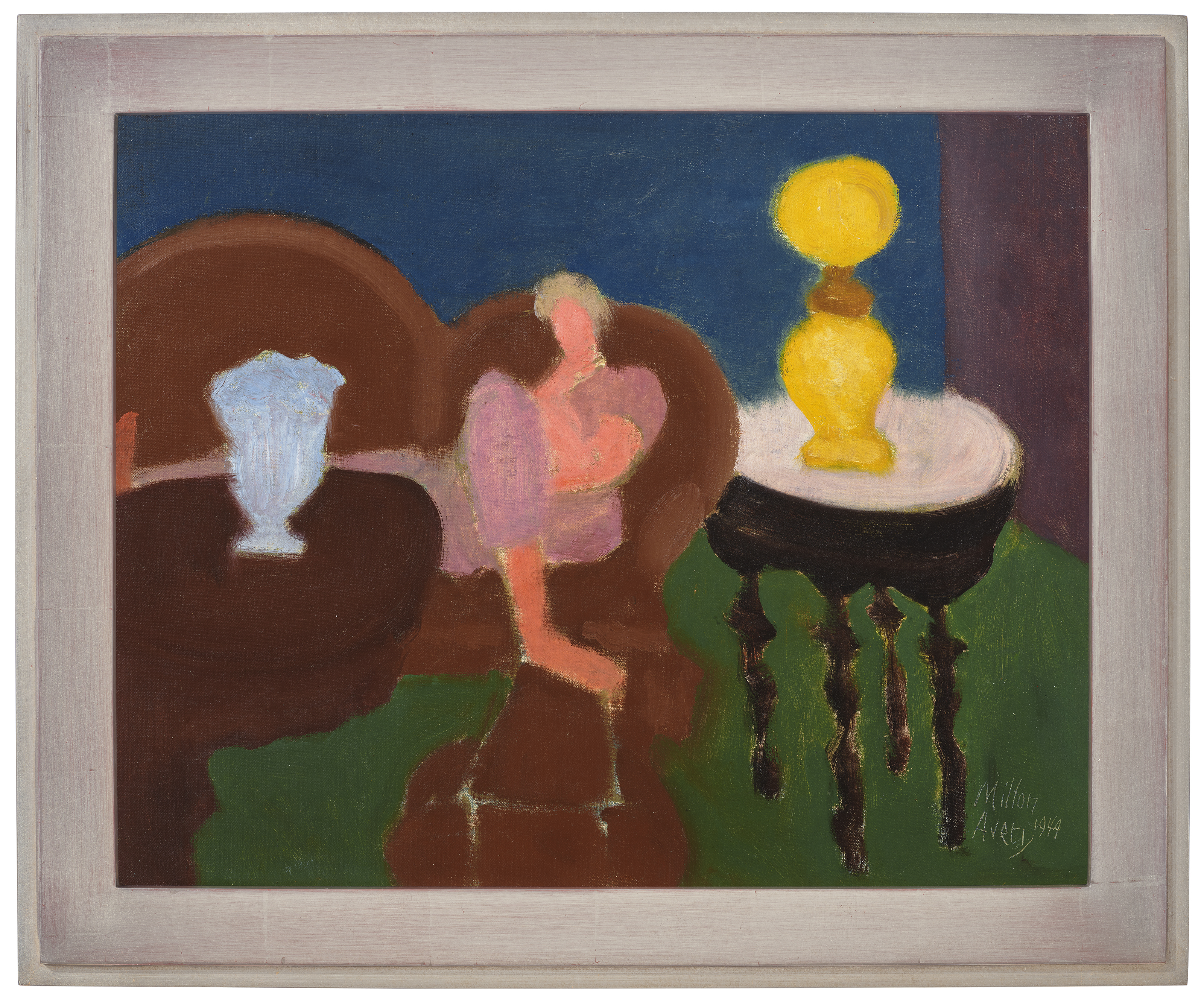 Milton Avery — Интерьер с желтой лампой, изображение 3