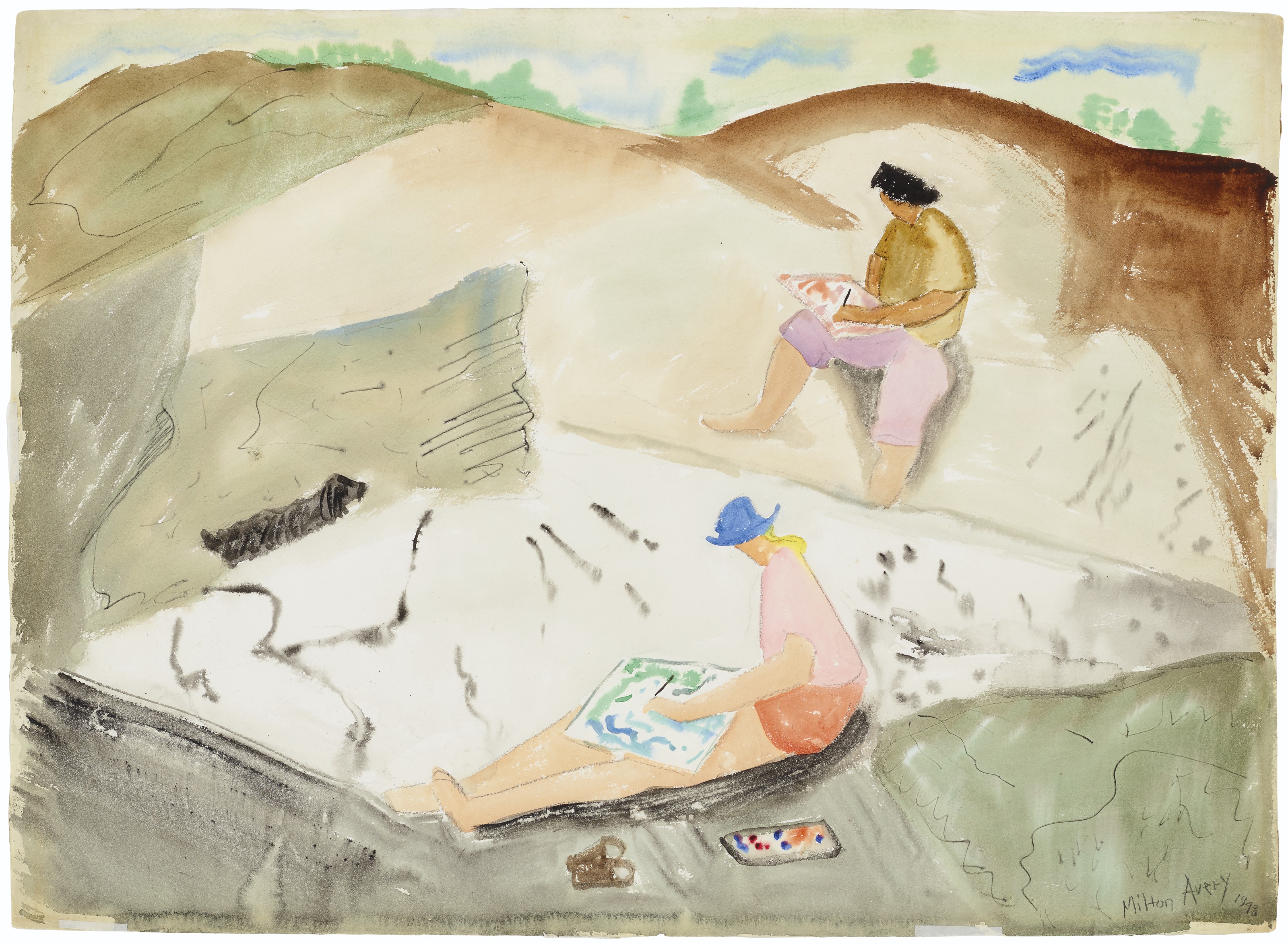 Milton Avery — Летние зарисовки и осенние поля : Двусторонняя работа, изображение 2