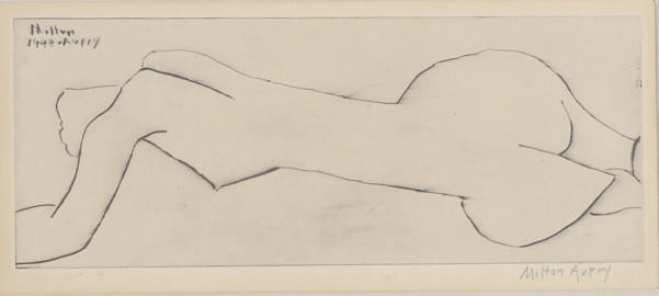 Milton Avery — Лежащая обнаженная (Лунн 29)