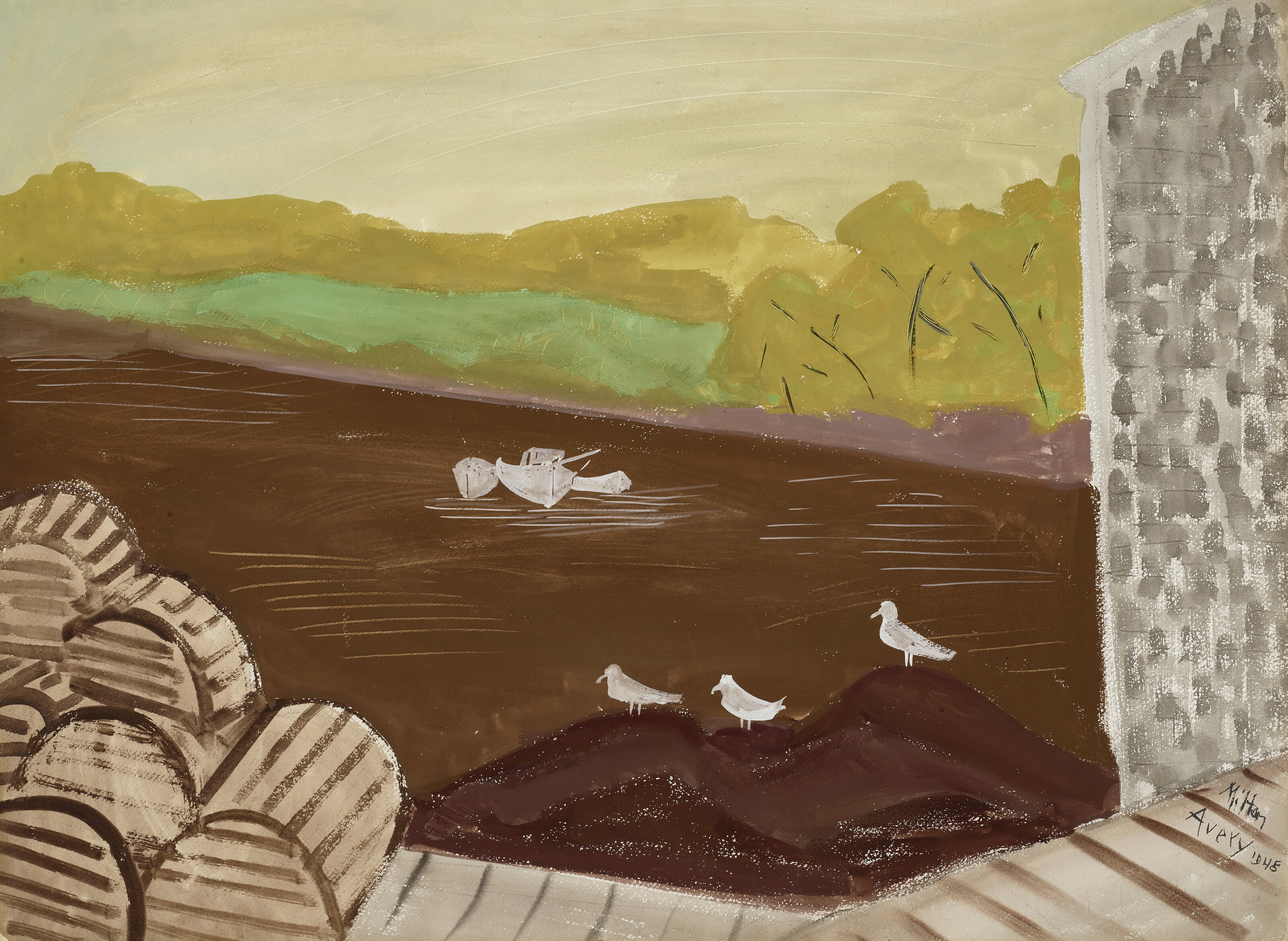 Milton Avery — Чайки в гавани