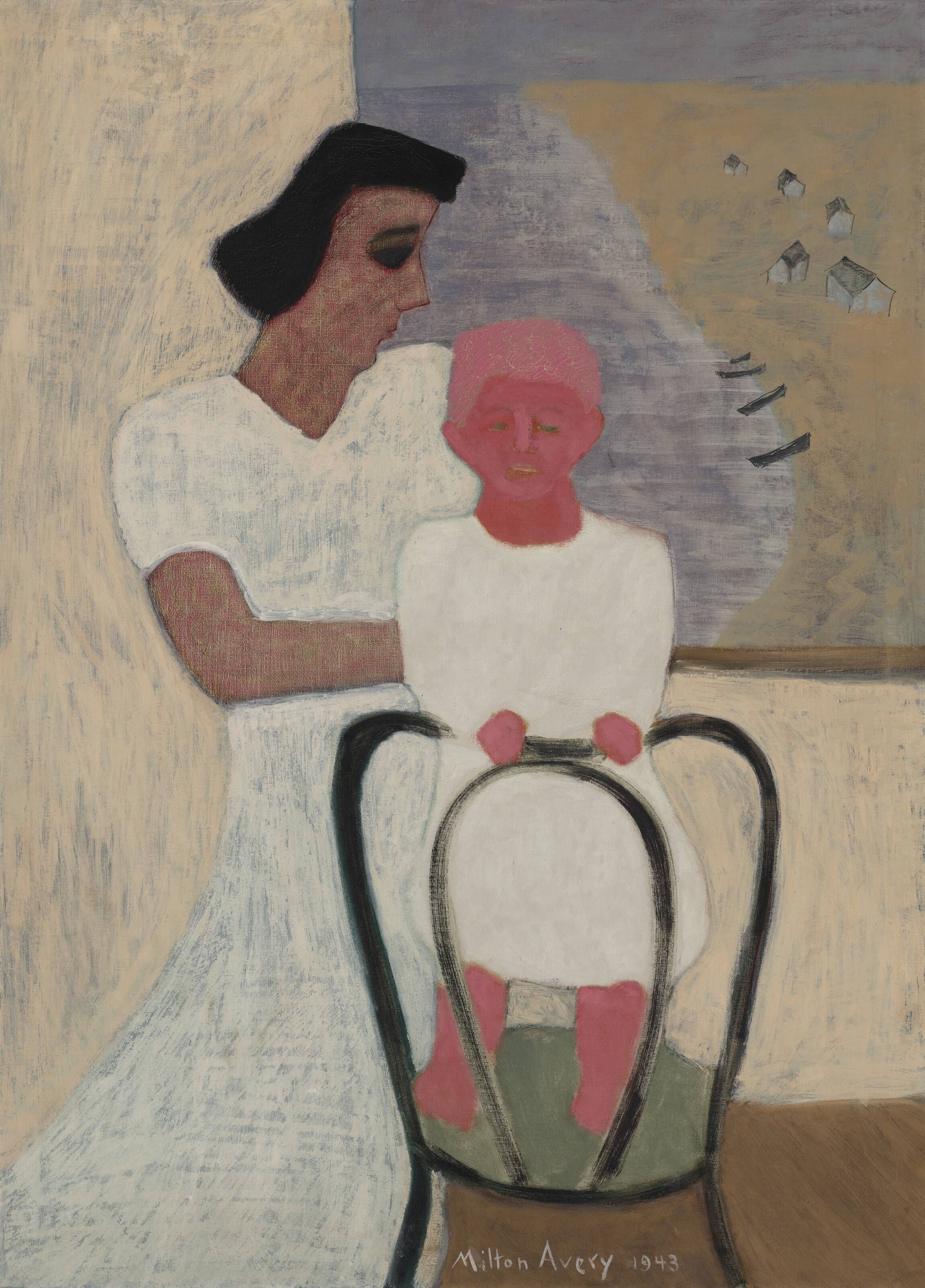 Milton Avery — Мать и дитя на берегу моря